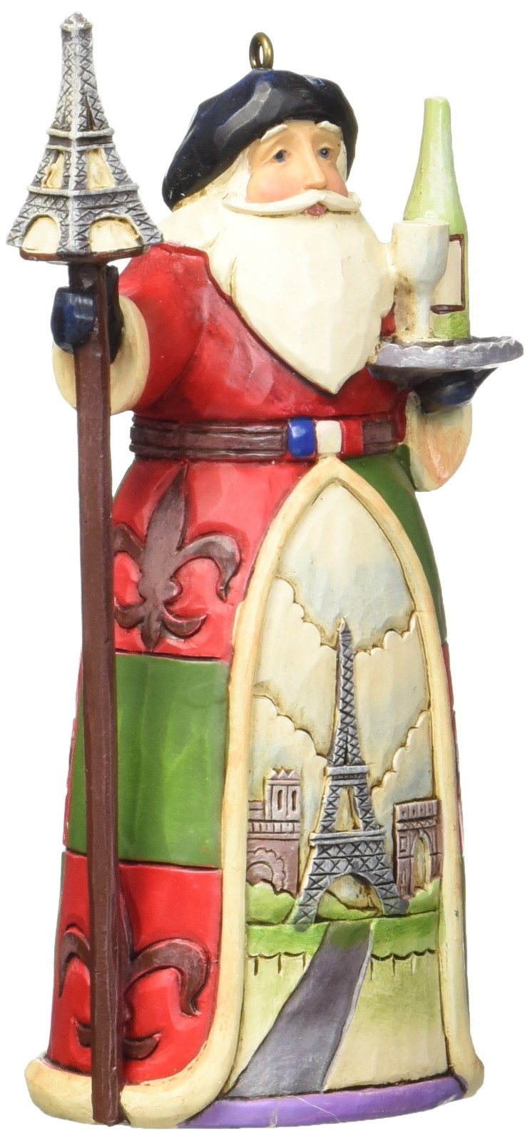 Enesco Jim Shore Heartwood Creek French Santa Resin Ornament 4.25in Hanging