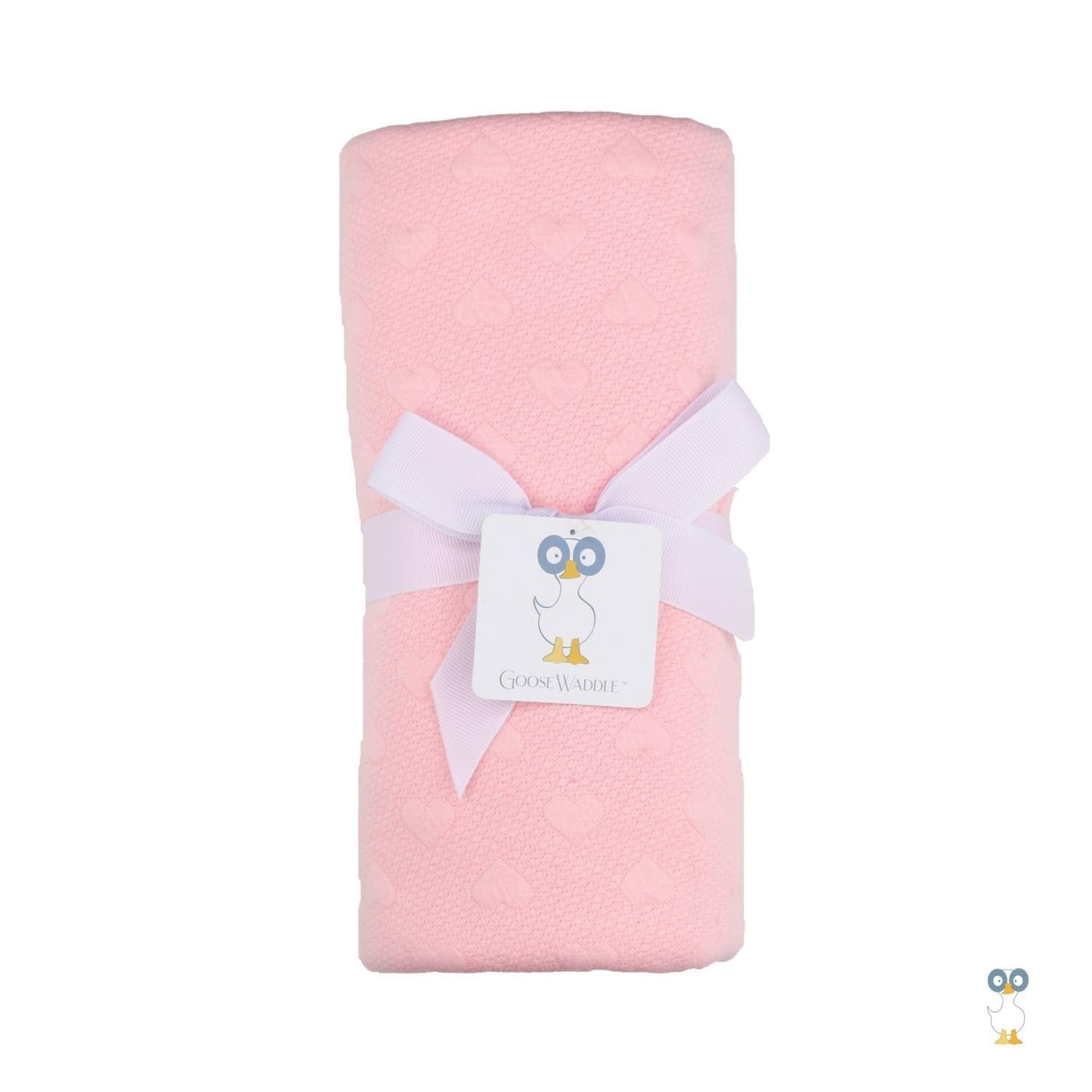 GooseWaddle Luxury Knit Baby Blanket 30×40 Ultra Soft Polyester Pink Nurser