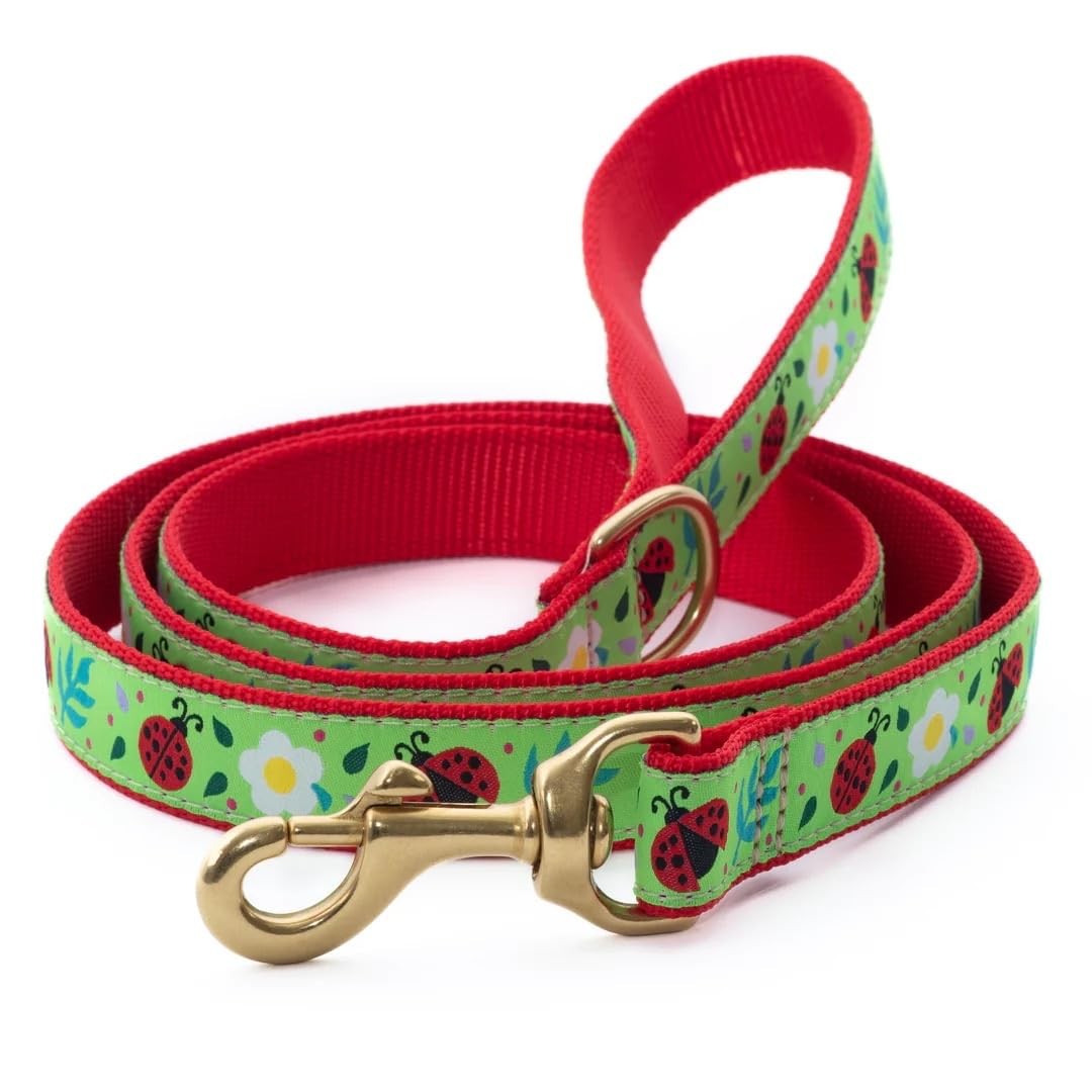 Up Country Dog Lead Ladybugs Pattern Leash with D-Ring, 5 ft x 5/8″ Narrow