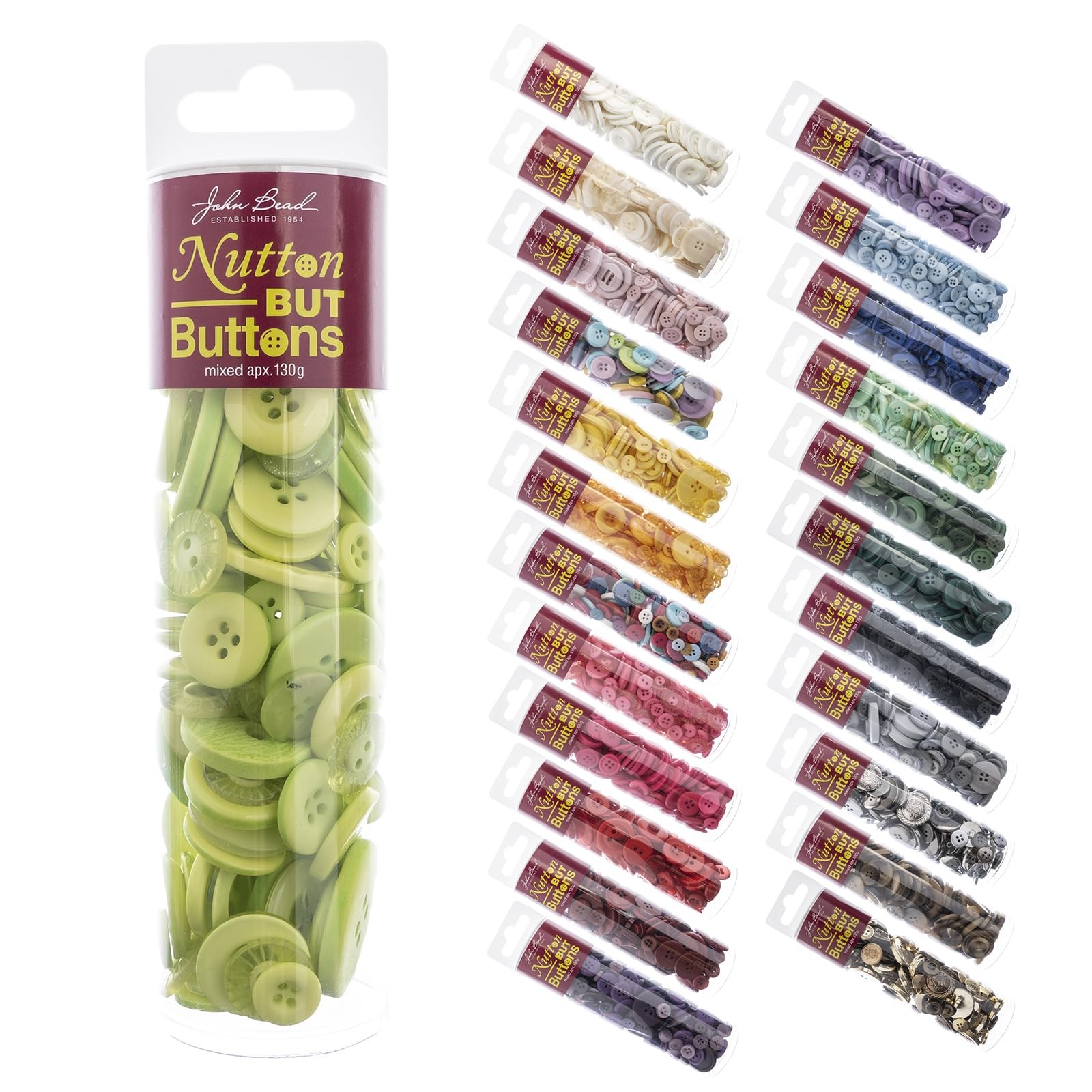 John Bead Selection Novelty Round Buttons DIY Fabric Green Standard Functional