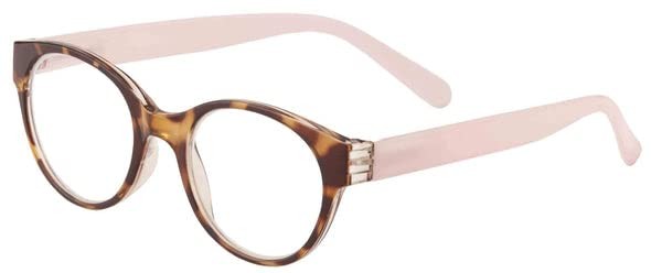 I Heart Eyewear Shelby Reading Glasses, Tortoise with Pink Templates, 2.25