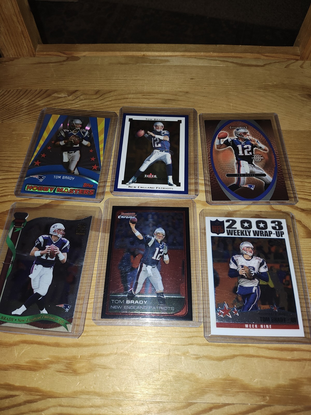 Tom Brady- 6 Card Deal-Get Cards Shown-All Mint–Topps, Fleer & More !!