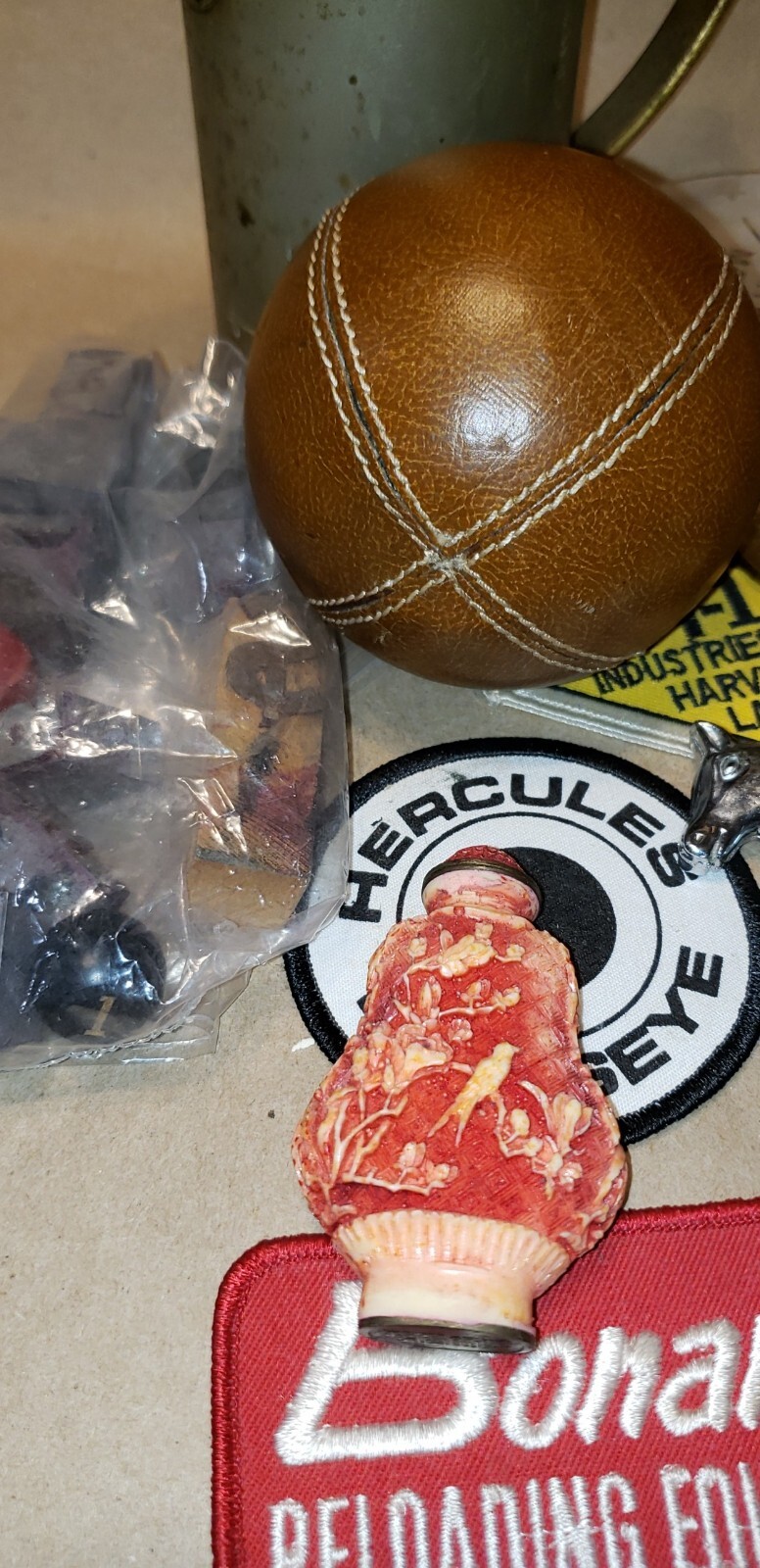 Vintage Junk Drawer Lot- OLD ESTATE* Trinkets Patches Pewter Copper Misc Items