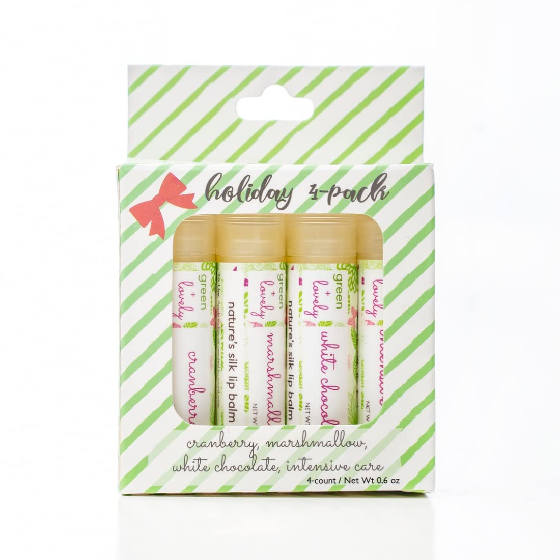Nature’s Silk Lip Balm, Organic (Holiday 4-Pack Variety)
