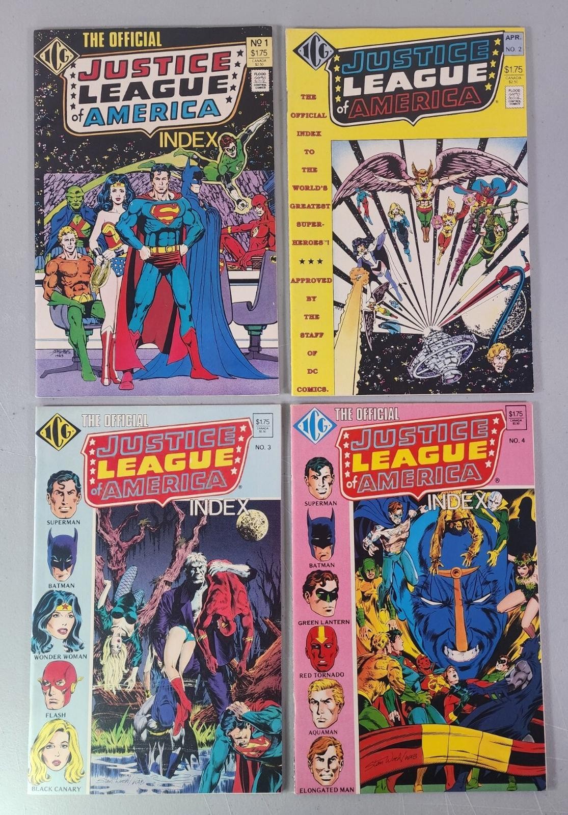 JUSTICE LEAGUE OF AMERICA INDEX #1 2 3 4 DC Comics 1986 lot of 4