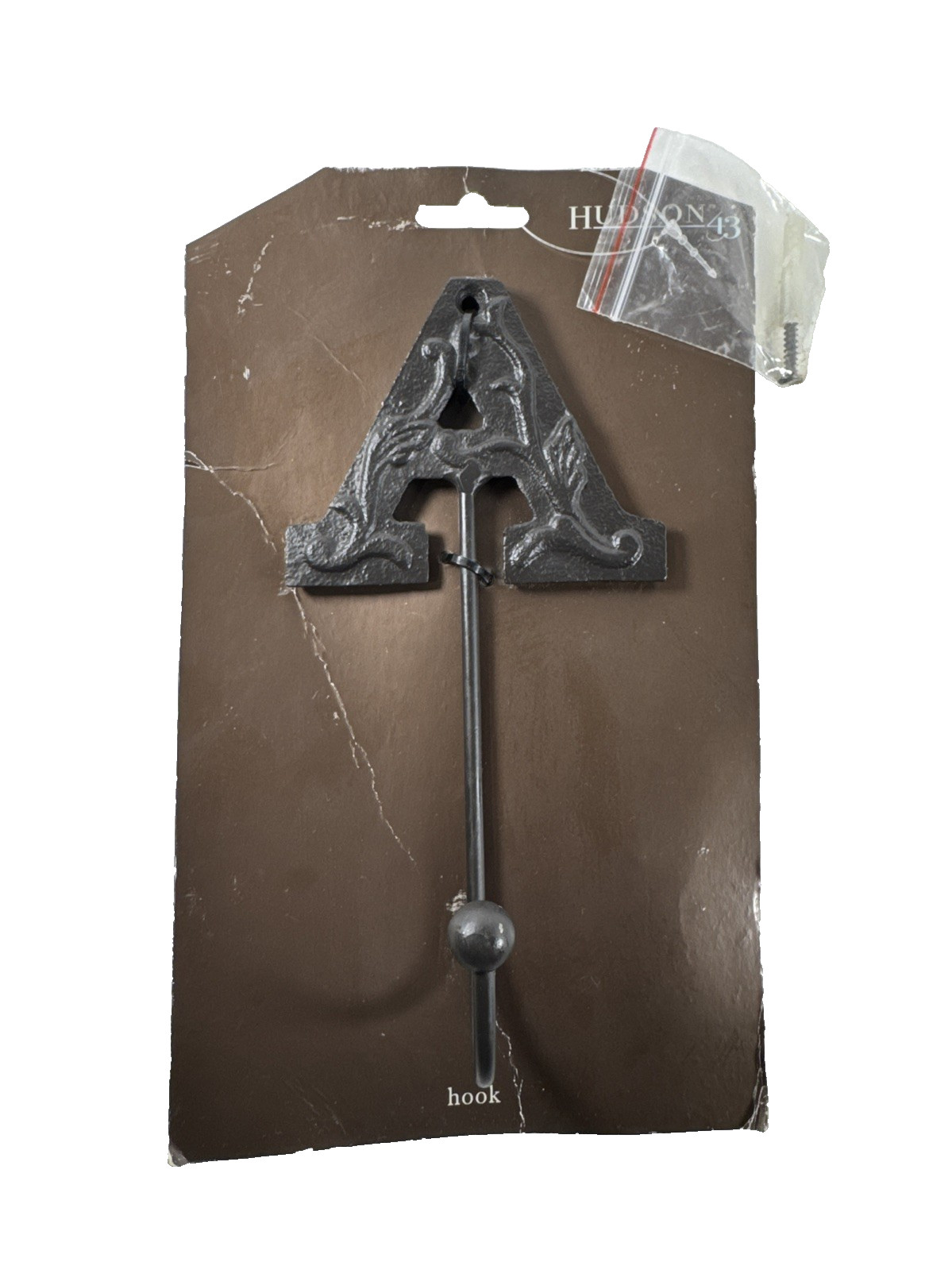 NOS 2016 Cast Metal Letter A Wall Hook 7.5″ Home Decor