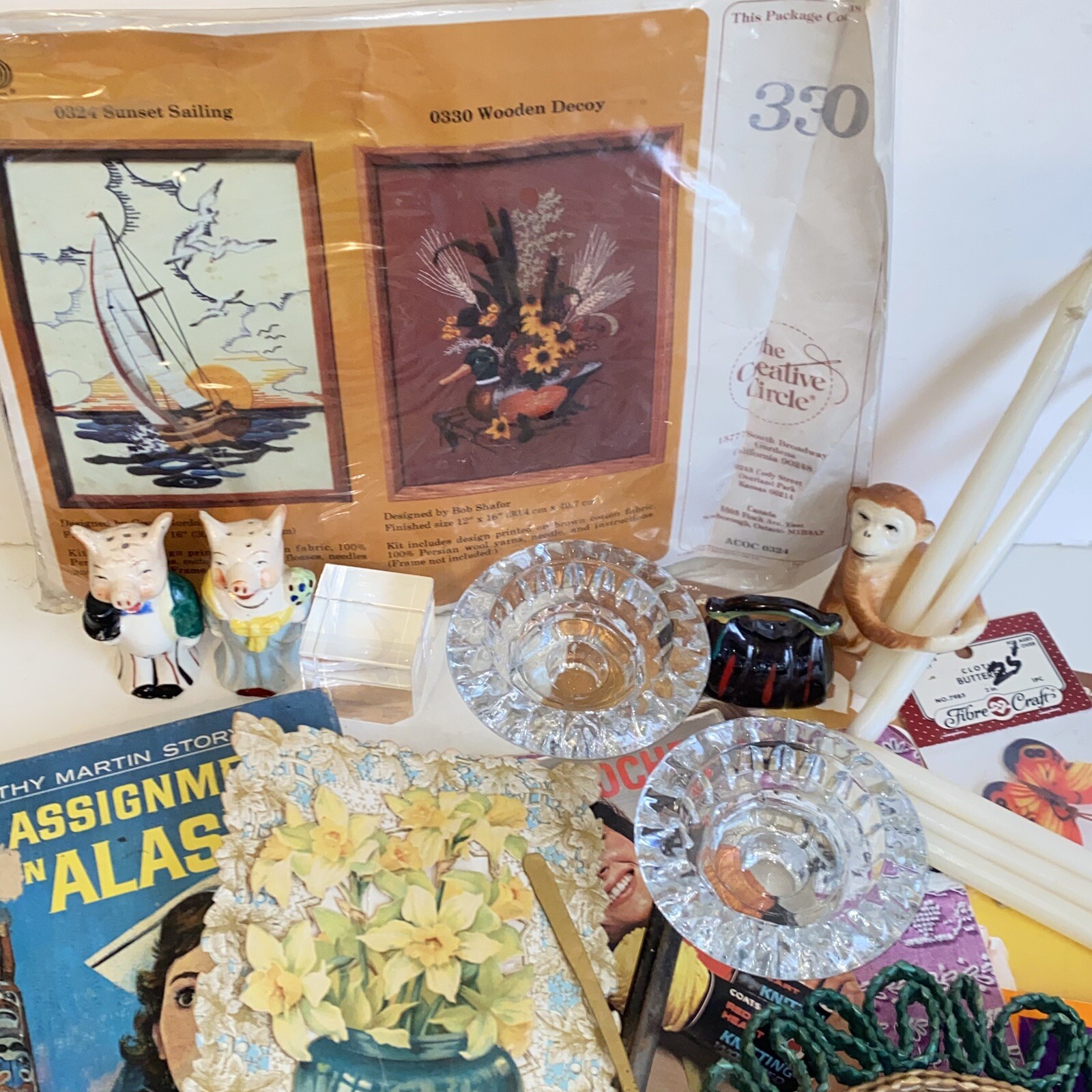 Grandma’s Vintage Junk Drawer Lot-Crafts Knick Knacks Kitchen Crystal Home Decor