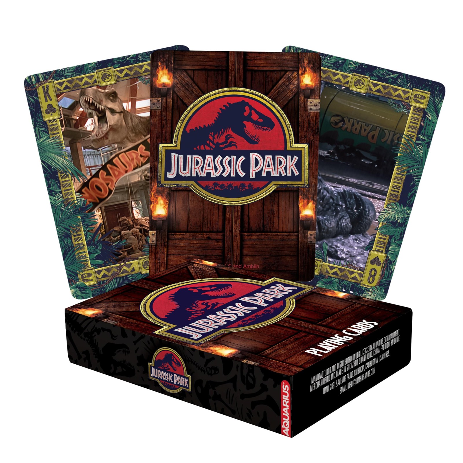 AQUARIUS Jurassic Park Playing Cards – Official Licensed Themed Deck, 2.5″x3.5″