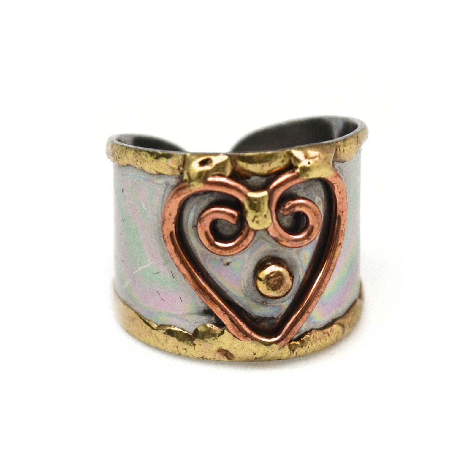 Anju Jewelry Mixed Metal Cuff Ring, Adjustable