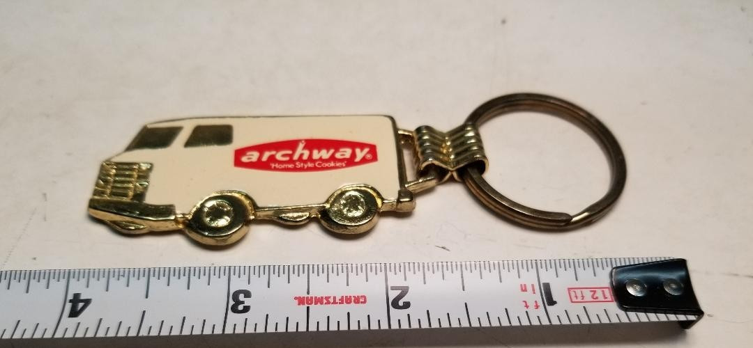 VINTAGE RARE Archway Home Style Cookies Delivery Truck Advertising Key Chain