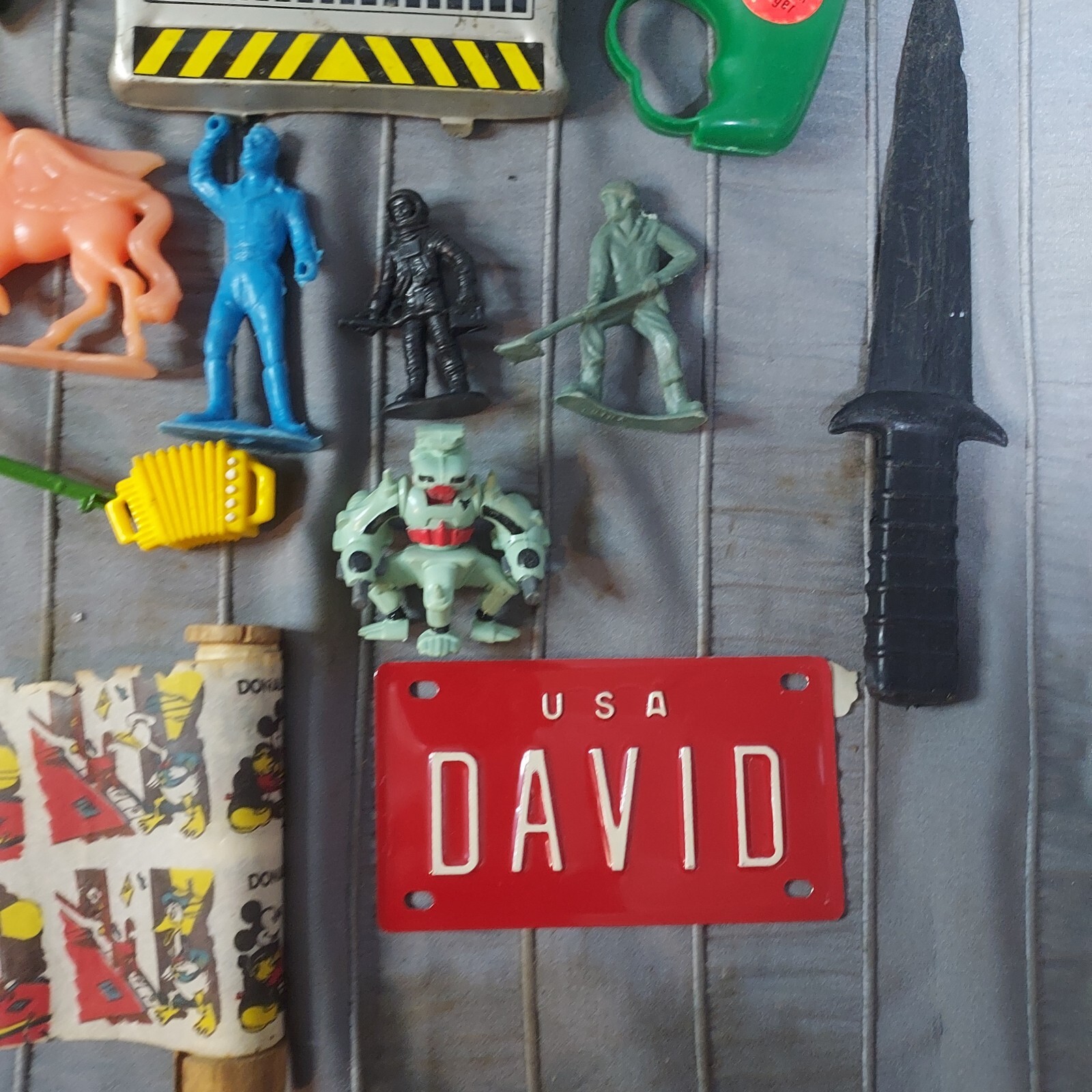 Junk Drawer Lot Toys Vintage Original Bubble Gun Cards Truck Action Figure