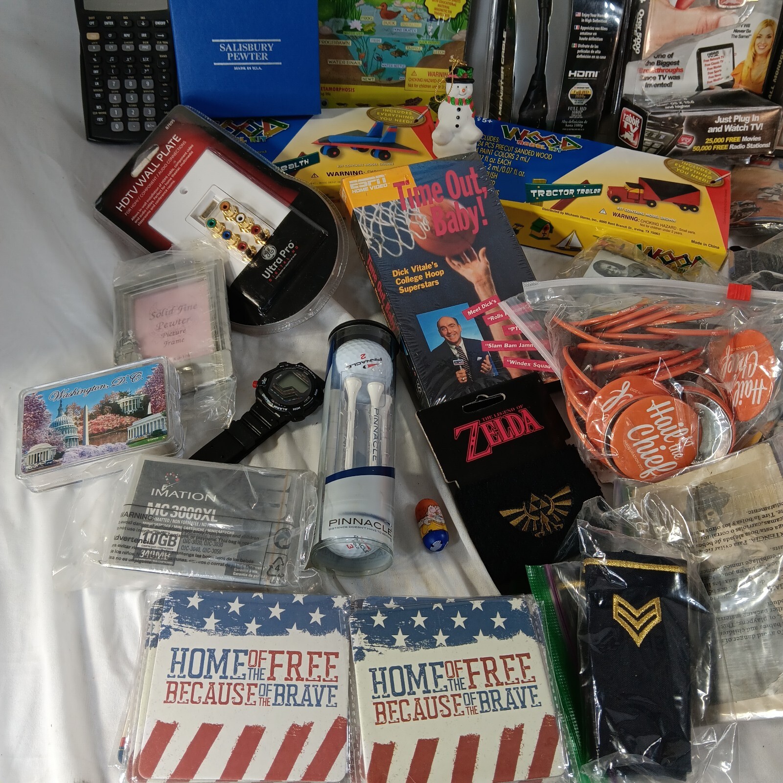 Junk Drawer Lot Miscellaneous Pewter Games Innaugral Pins Star Wars Zelda 13LBS