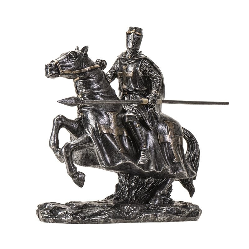Pacific Giftware Medieval Knight on Horse Figurine 6 Inch Decor