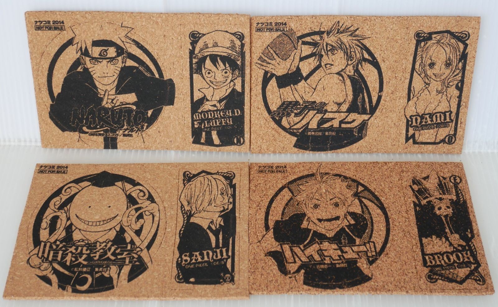 Shueisha Natsucomi 2014 All Star Set Novelty Cork Coaster & “ONE PIECE” Cork