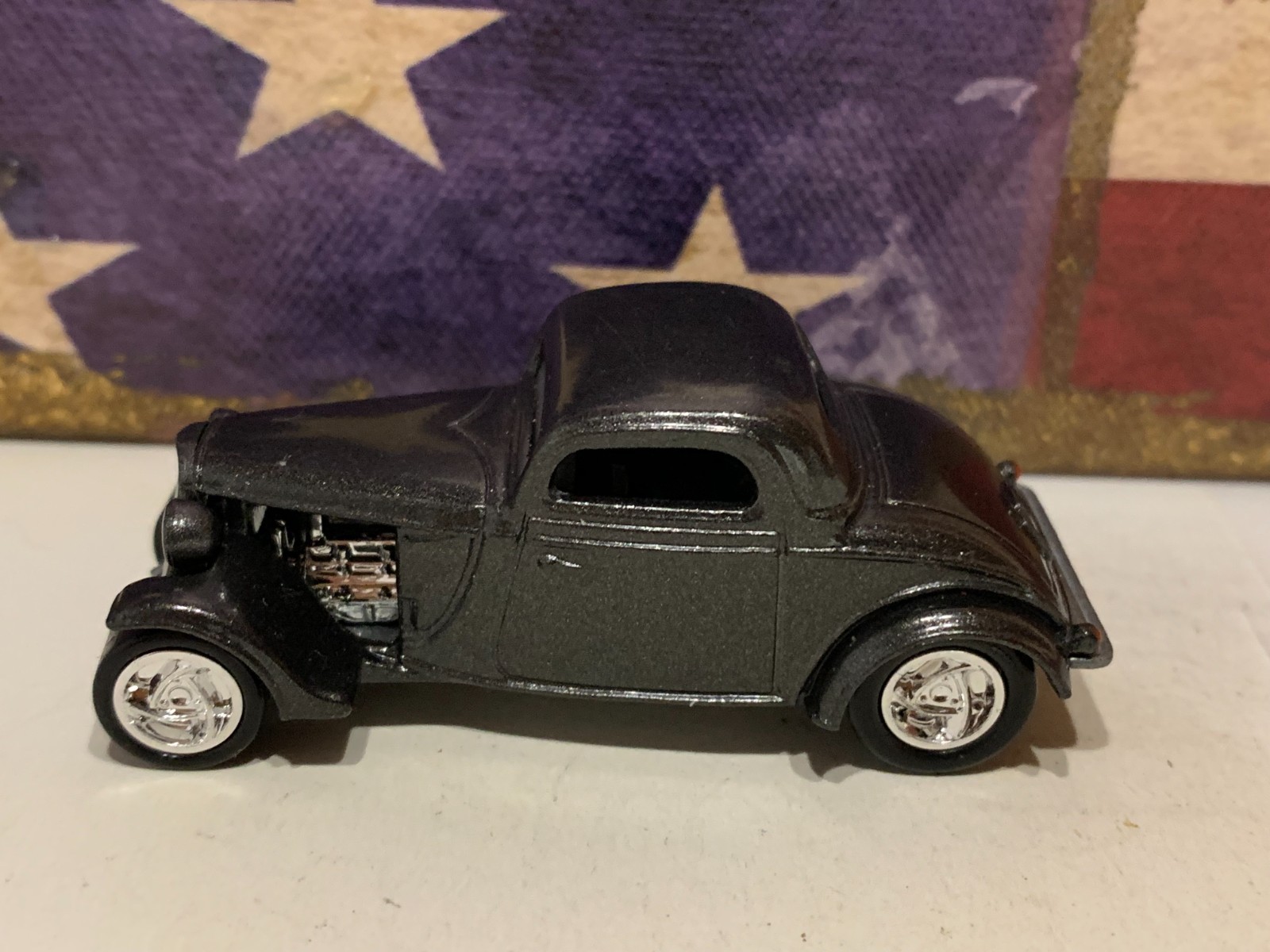 JOHNNY LIGHTNING FLATHEAD FLYER, DARK CHARCOAL, NICE 1:64