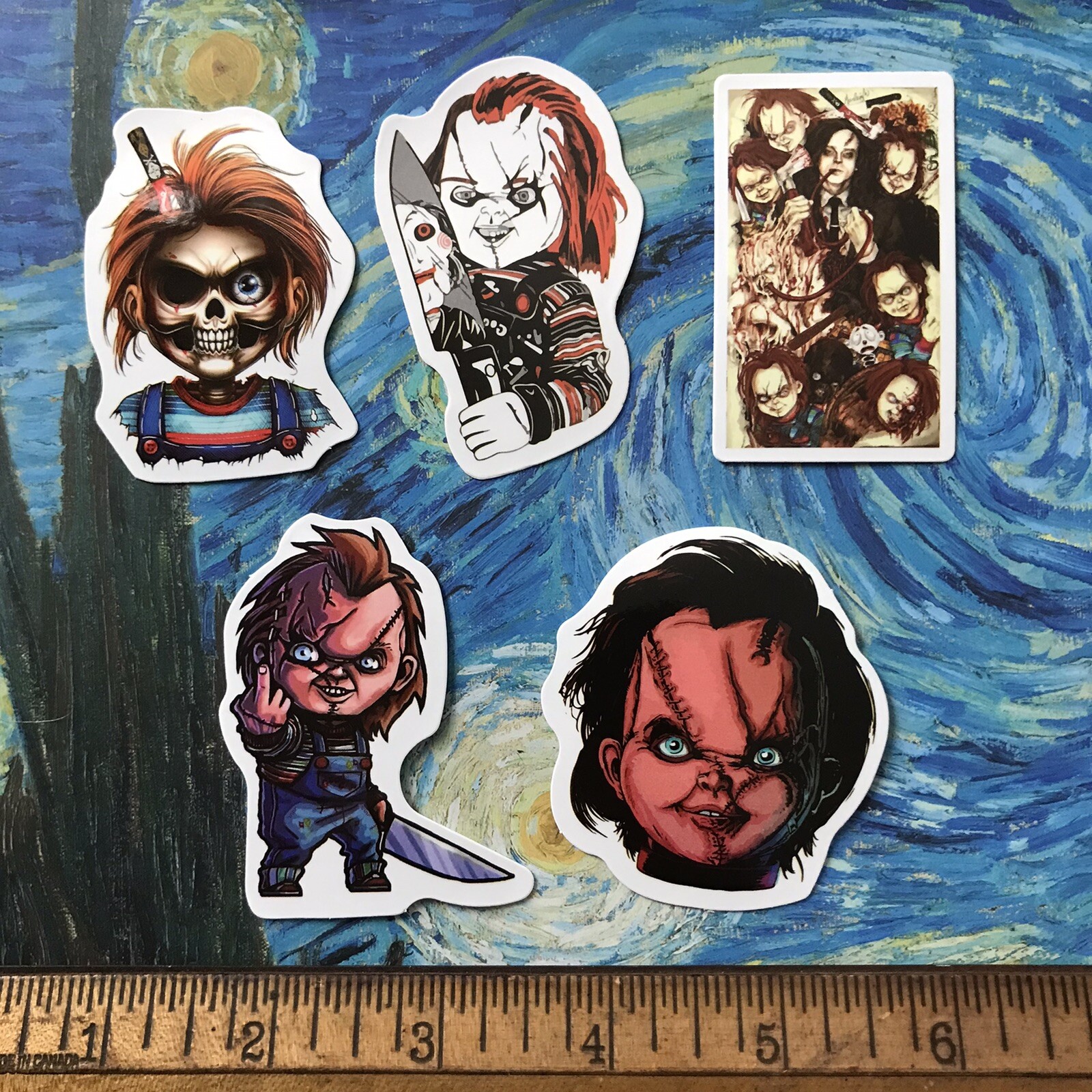 FREAKY HORROR DOLL LOT HALLOWEEN DOLLS S29 STICKER LOT SCARY FUN LAPTOP STICKERS