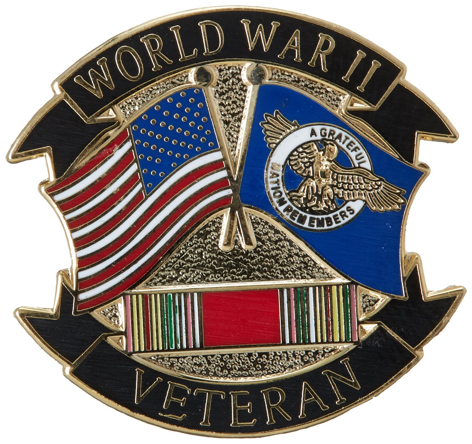 EagleEmblems P63002 PIN-WWII,Vet.RPT.Duck FLG (1.125”)
