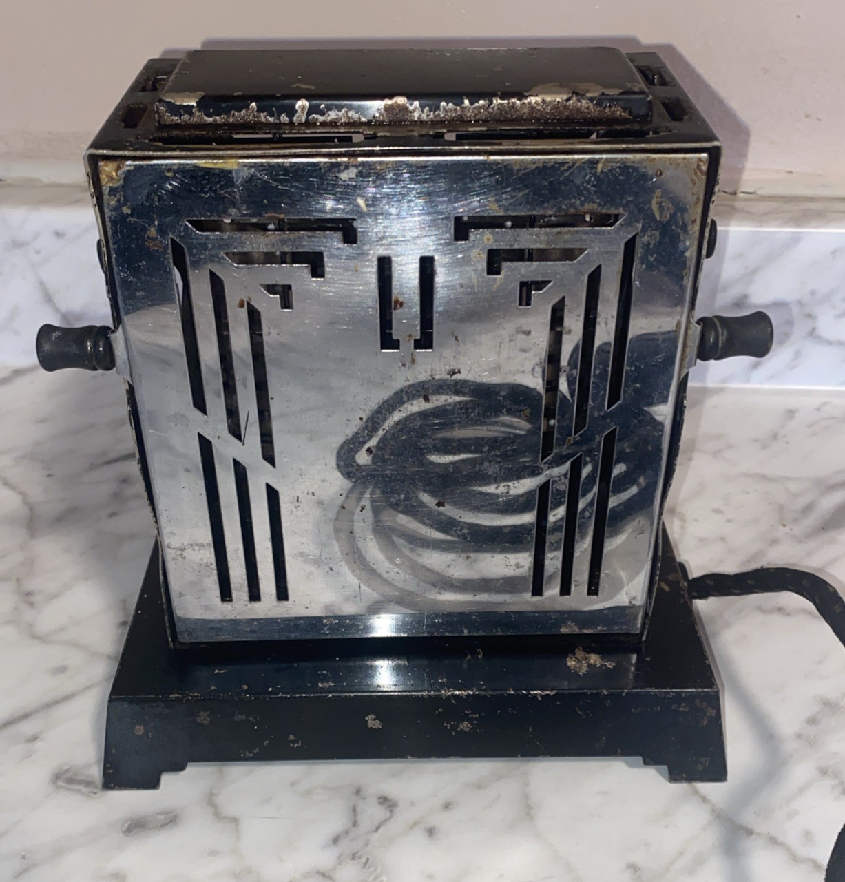 Vintage 1950s Sterling Handy Hot Pull Down 2 Sided Toaster Type AEUF WORKS