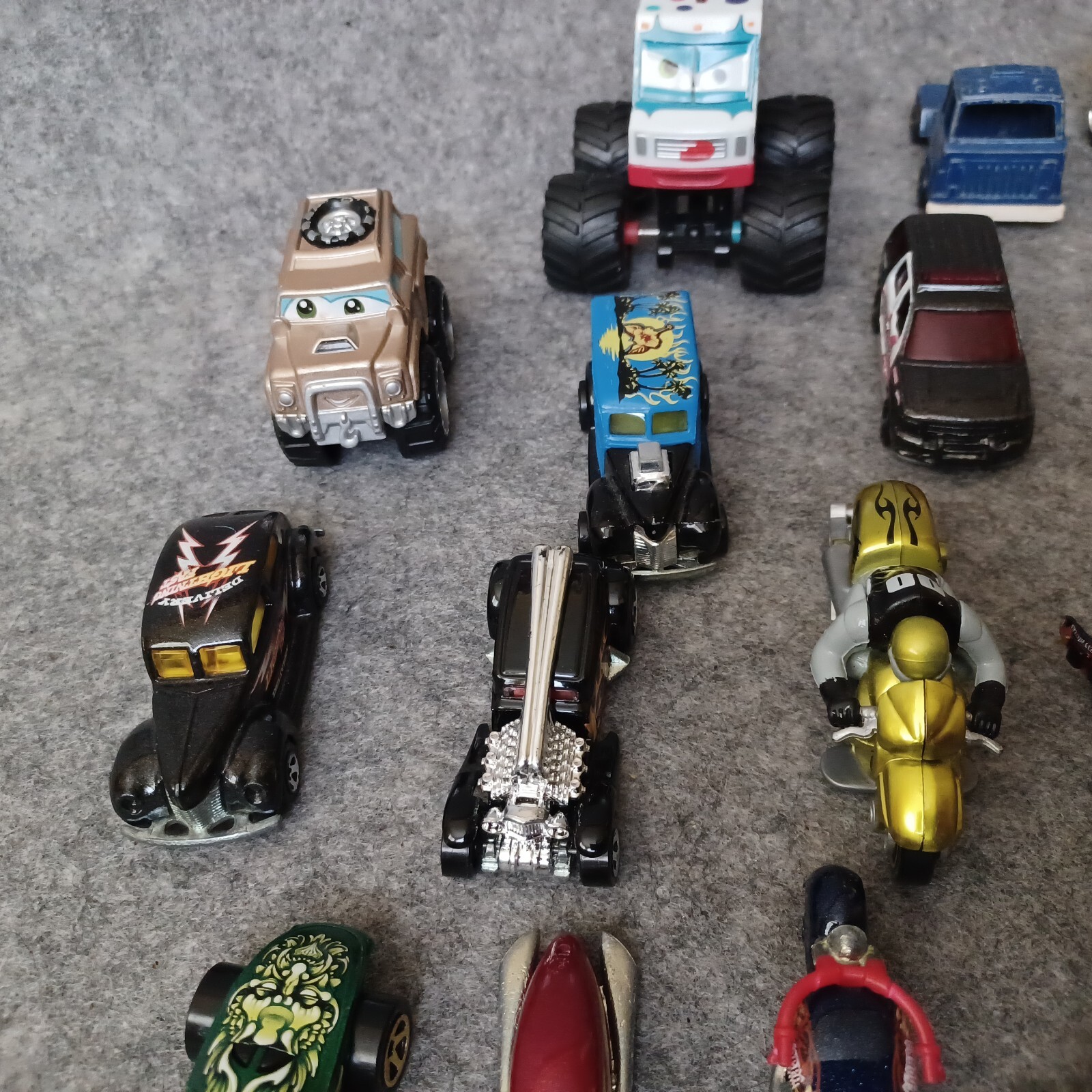 Junk Drawer Mixed Lot 1976 2000s Diecast Trucks Cars Motorcycles Hot Wheels More