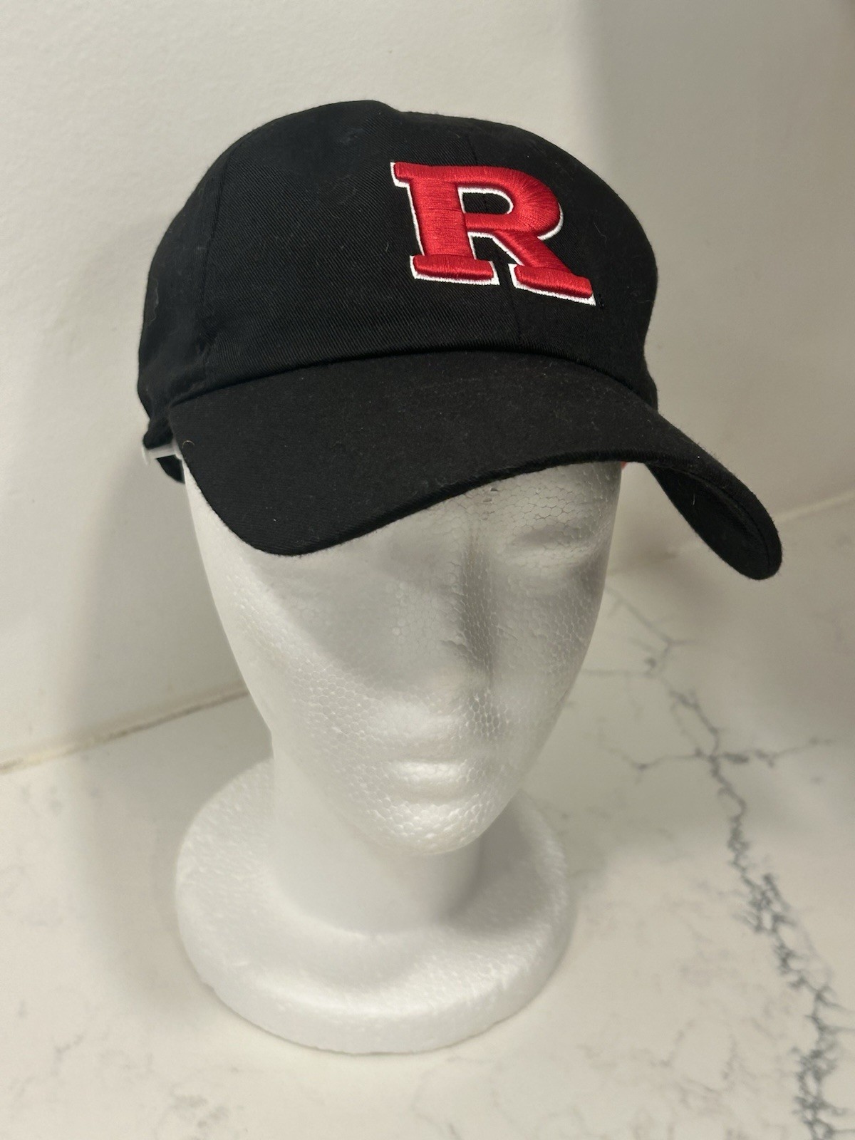 Adidas Rutgers Scarlet Knights Hat Black Adjustable NCAA Cap Embroidered R Logo