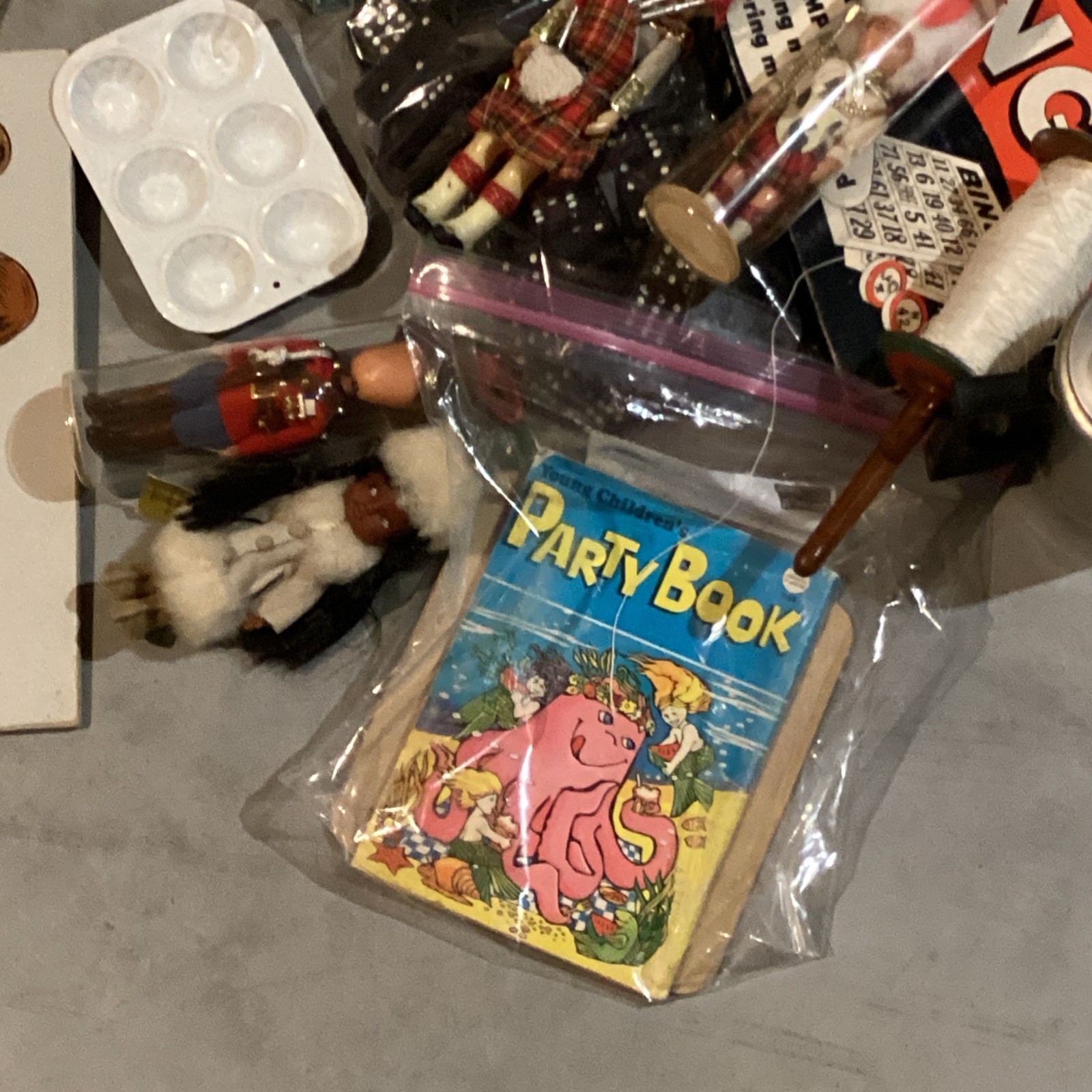 Junk Drawer Lot of Vintage & Antique Children’s Toys Blocks Dominoes Puzzles etc