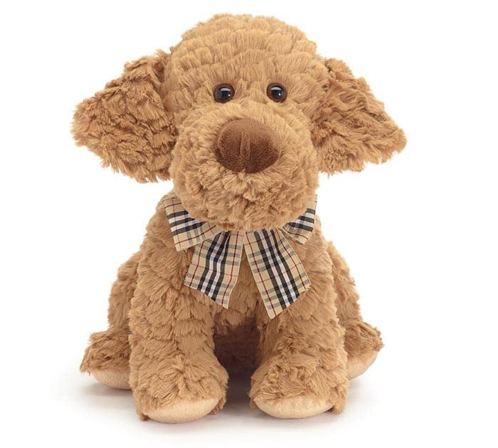 burton + BURTON Choppy Fur Brown Puppy Plush Figure Toy, 11-inch Height