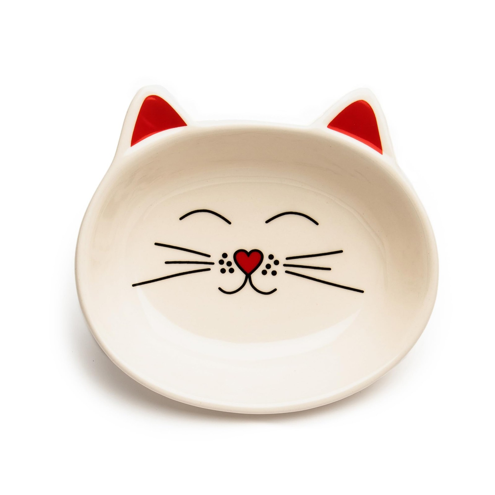 Park Life Designs Oscar Cat-Shaped Feeding Bowls for Cats, Cream