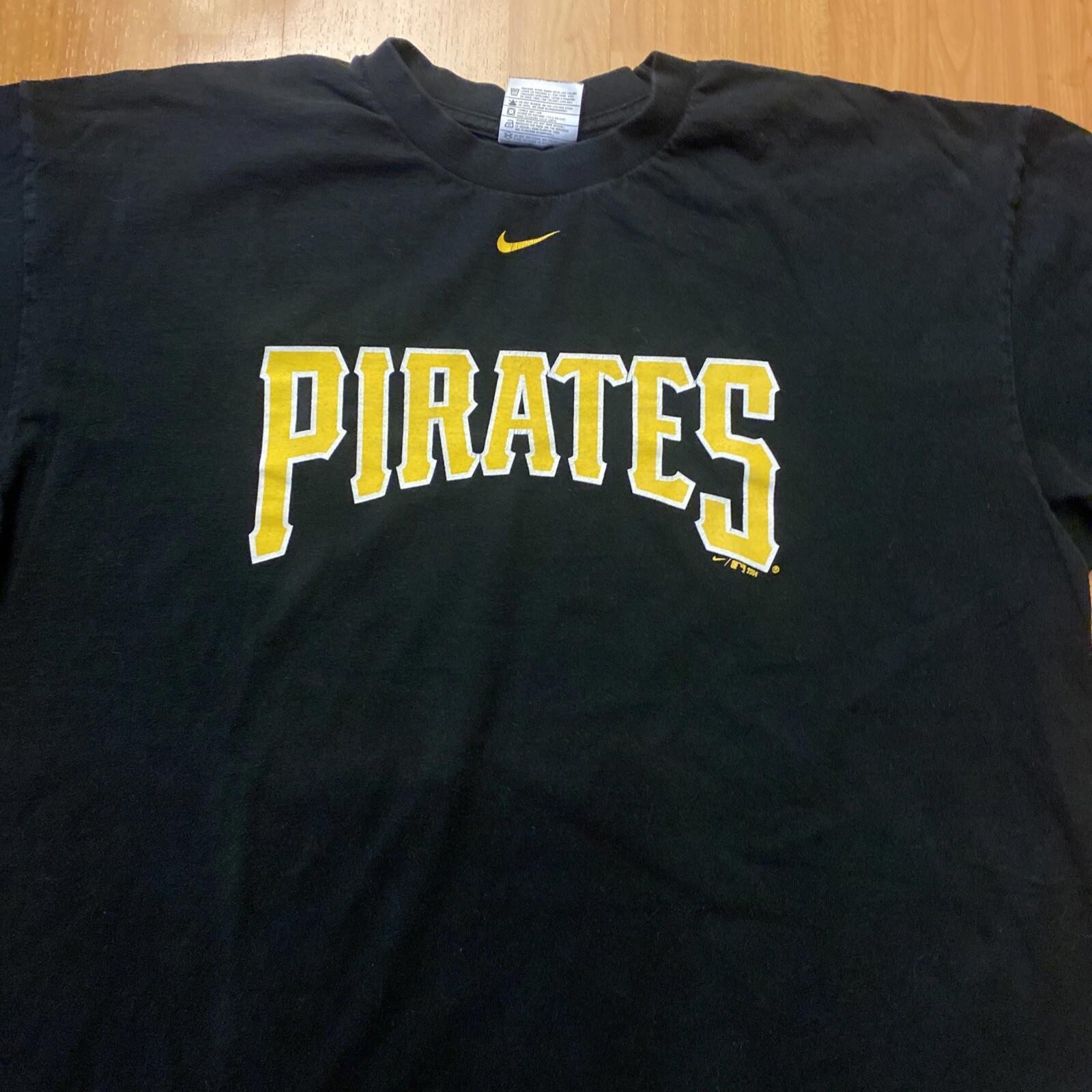 Mens Nike Pittsburgh Pirates Short Sleeve T-Shirt Size XL 2004 Yellow & Black