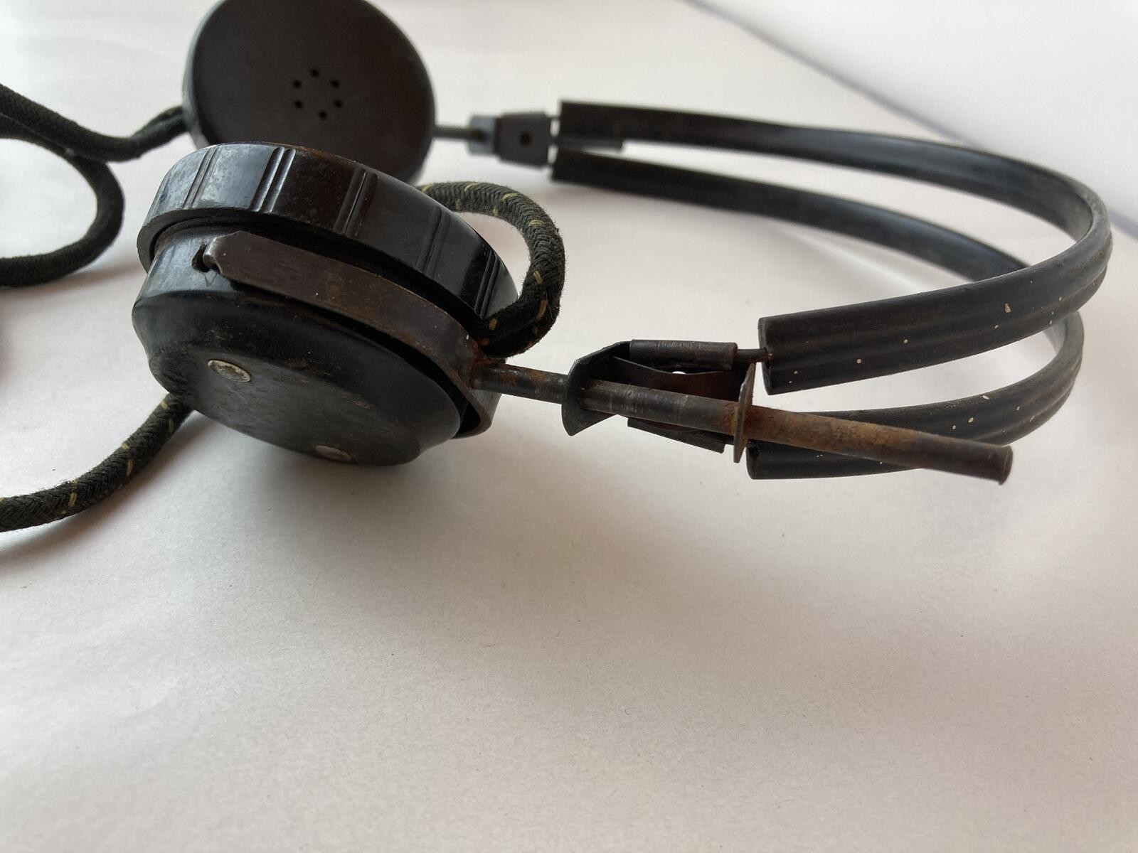 Vintage Radio Telephony Headset Bakelite Earpieces 1/4 inch Plug