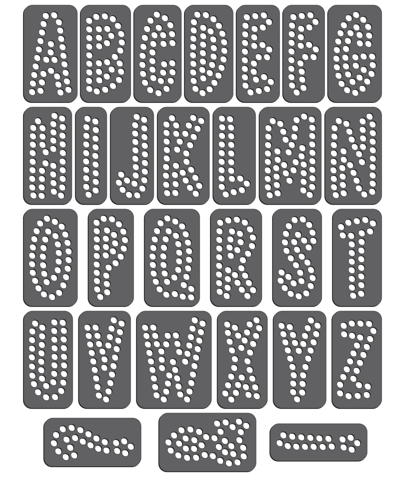 Magnetic Rhinestone Template Letter Set – Font, Casual 2 inch