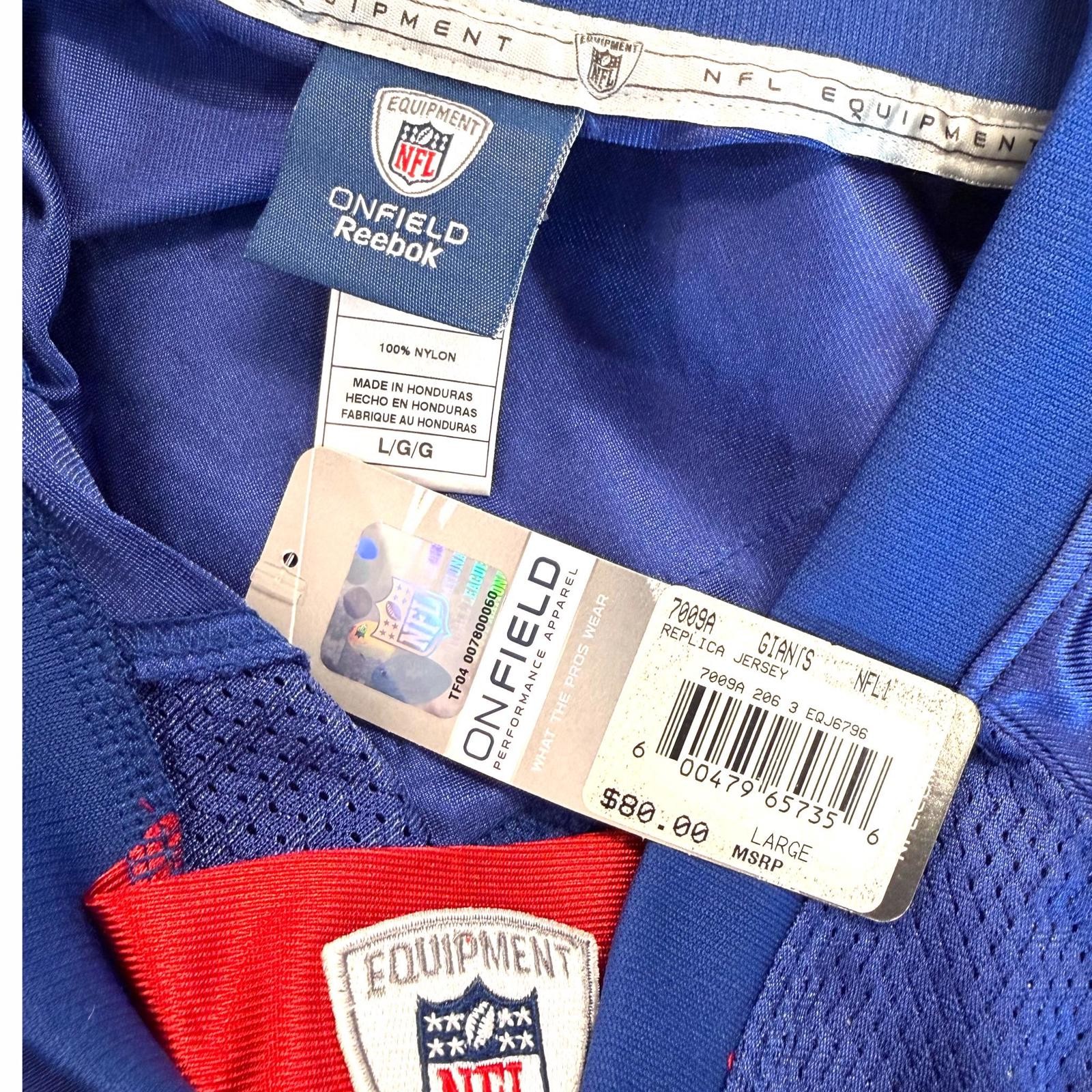 NEW Vintage Large Reebok New York Giants Kevin Boss #89 Blue Jersey