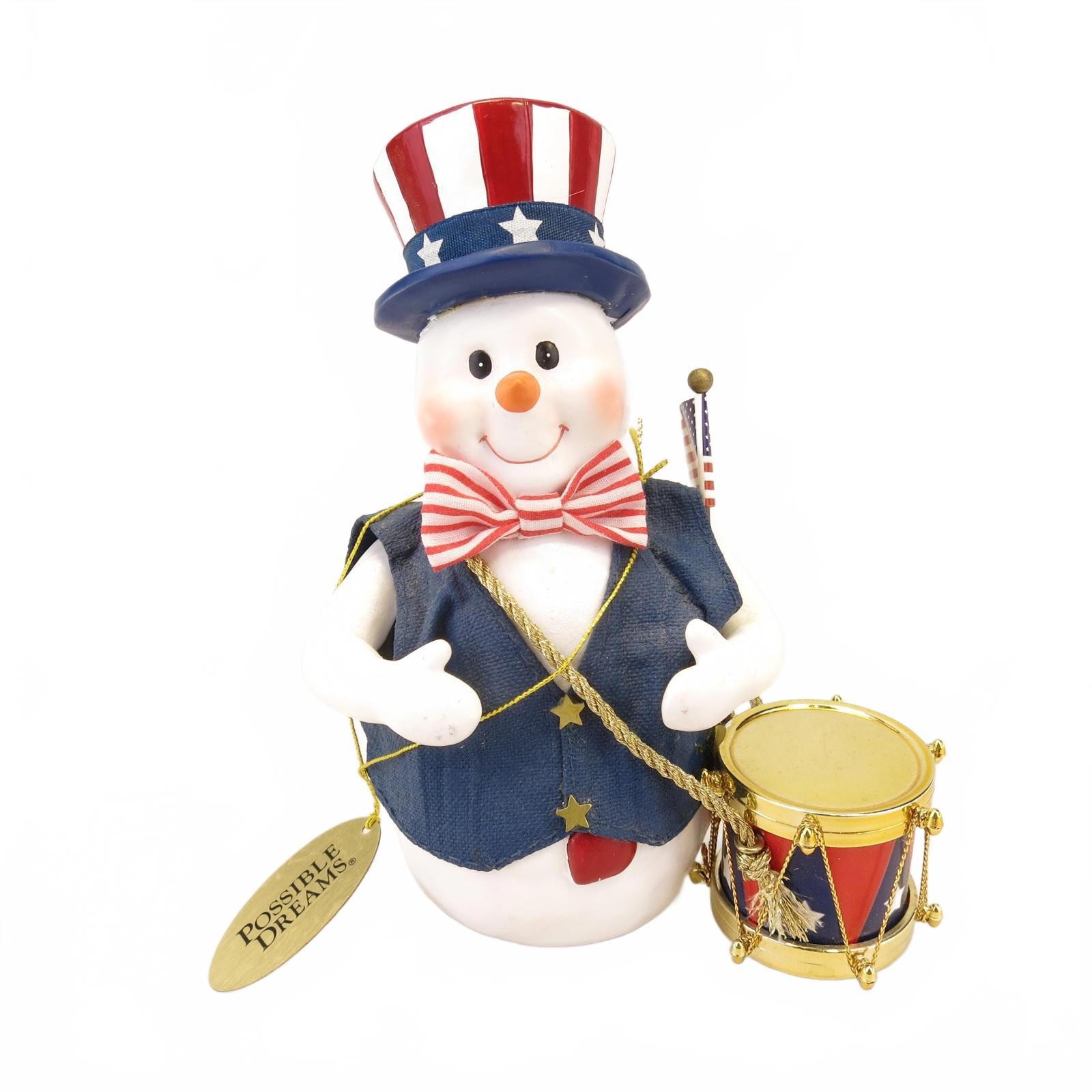 Clothtique Possible Dreams 2000 Koko Snowflake Patriotic Snowman #22904