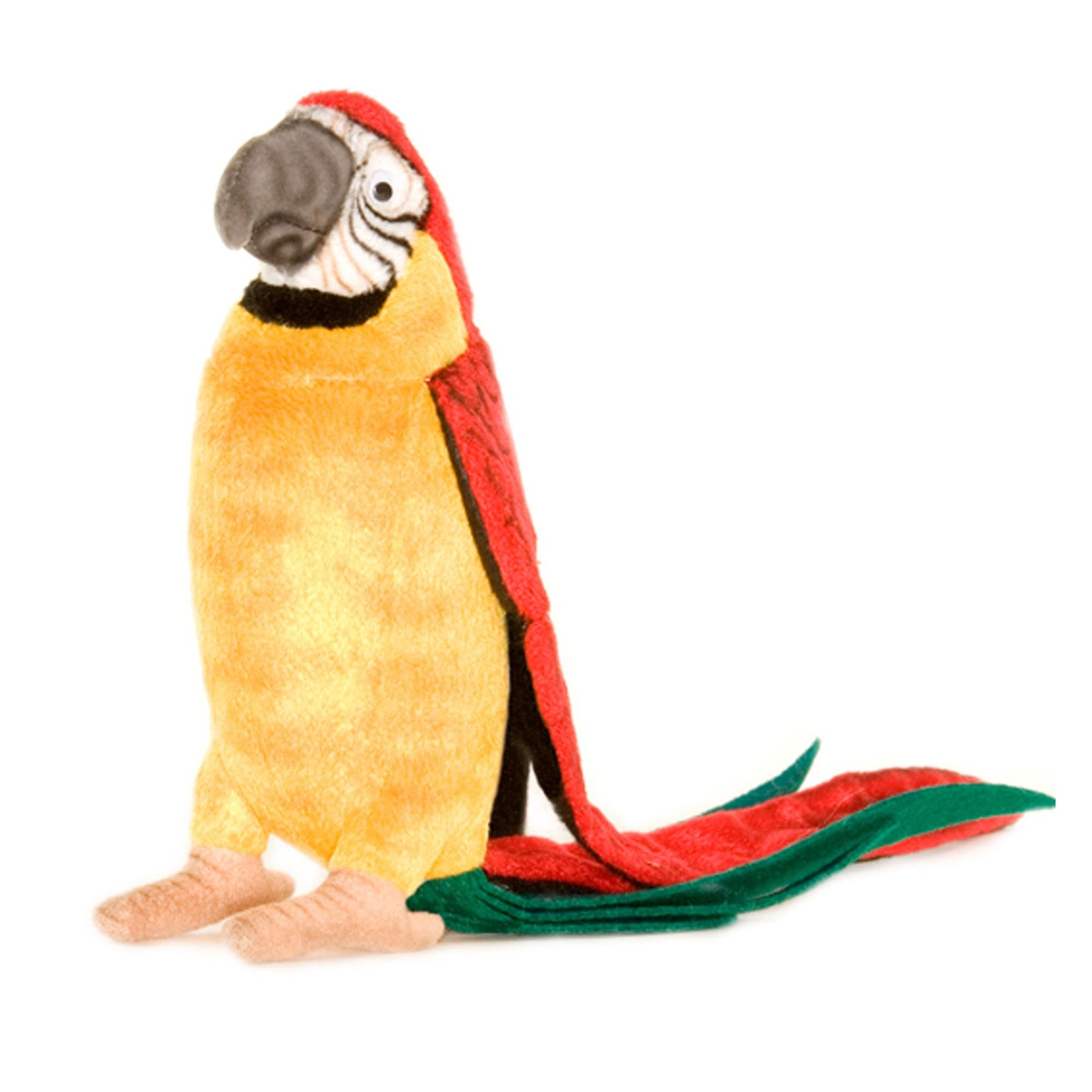 HANSA Parrot Plush Animal Toy, 7″, Yellow and Red