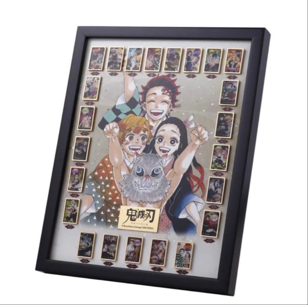 Demon Slayer Kimetsu no Yaiba Pins Set with Frame Jump Limited Edition Used