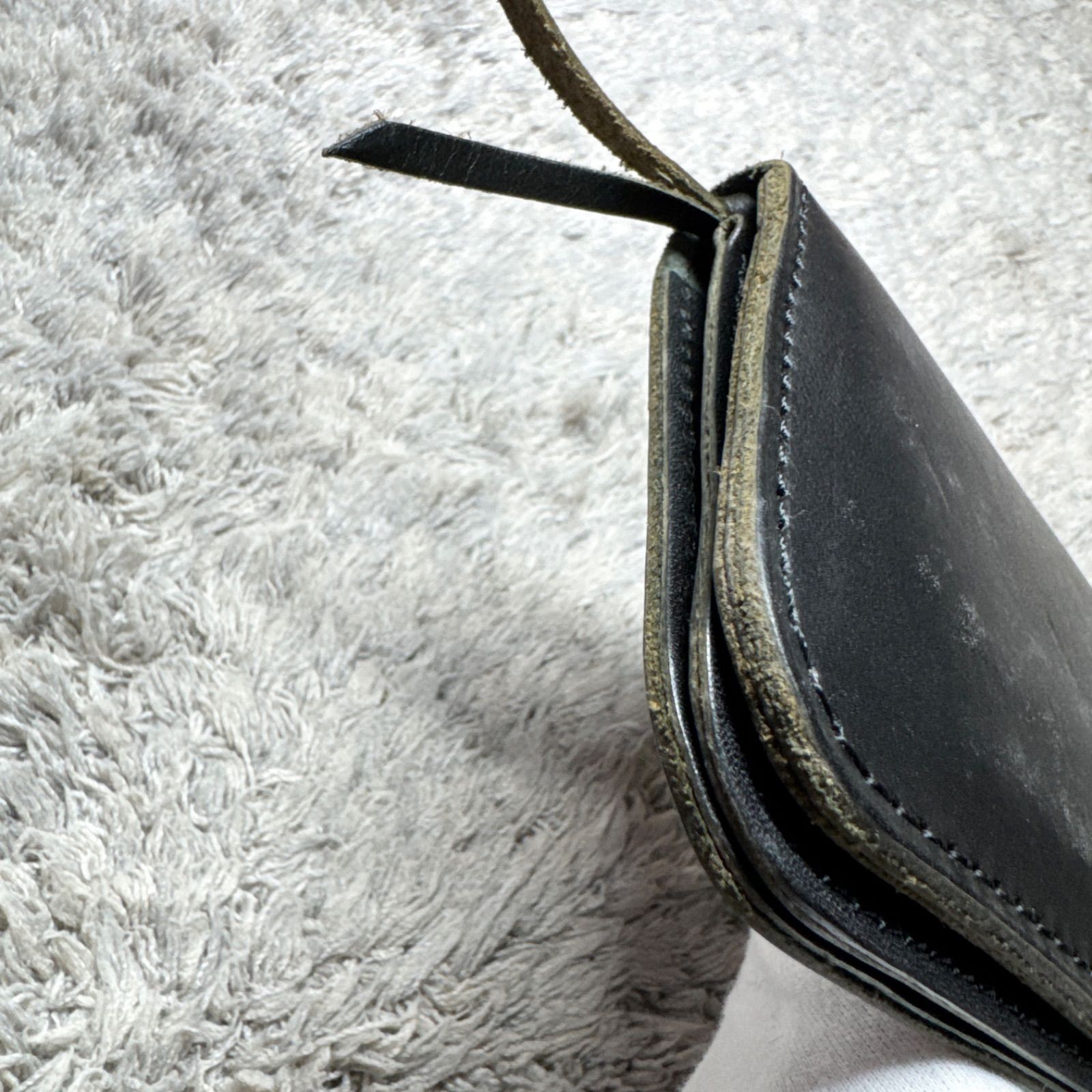 Roberto Ricci Long Wallet Leather Black Genuine Leather Coin Purse