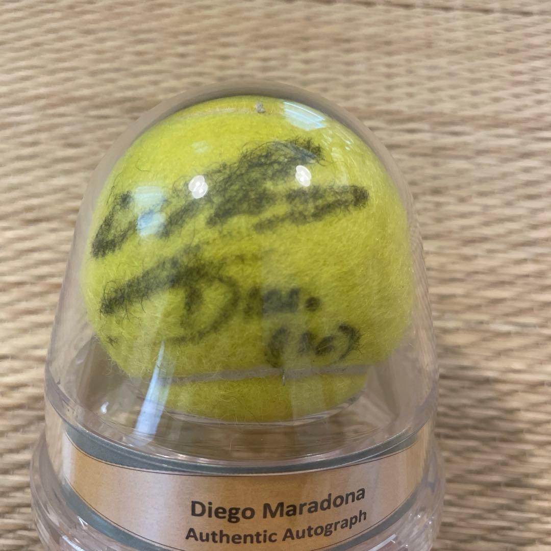 Diego Maradona Autographed Tennis Ball ACE Authentic Soccer Legend Used