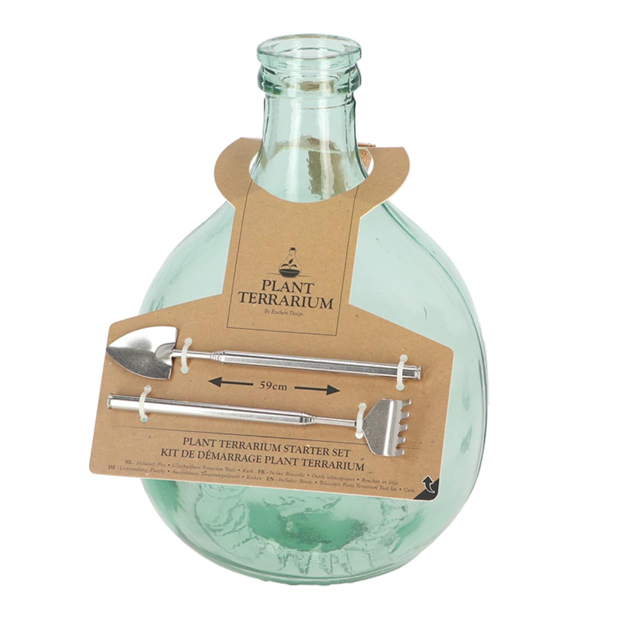 Esschert Design AGG47 Terrarium Bottle Planter with Tools-Small, Green