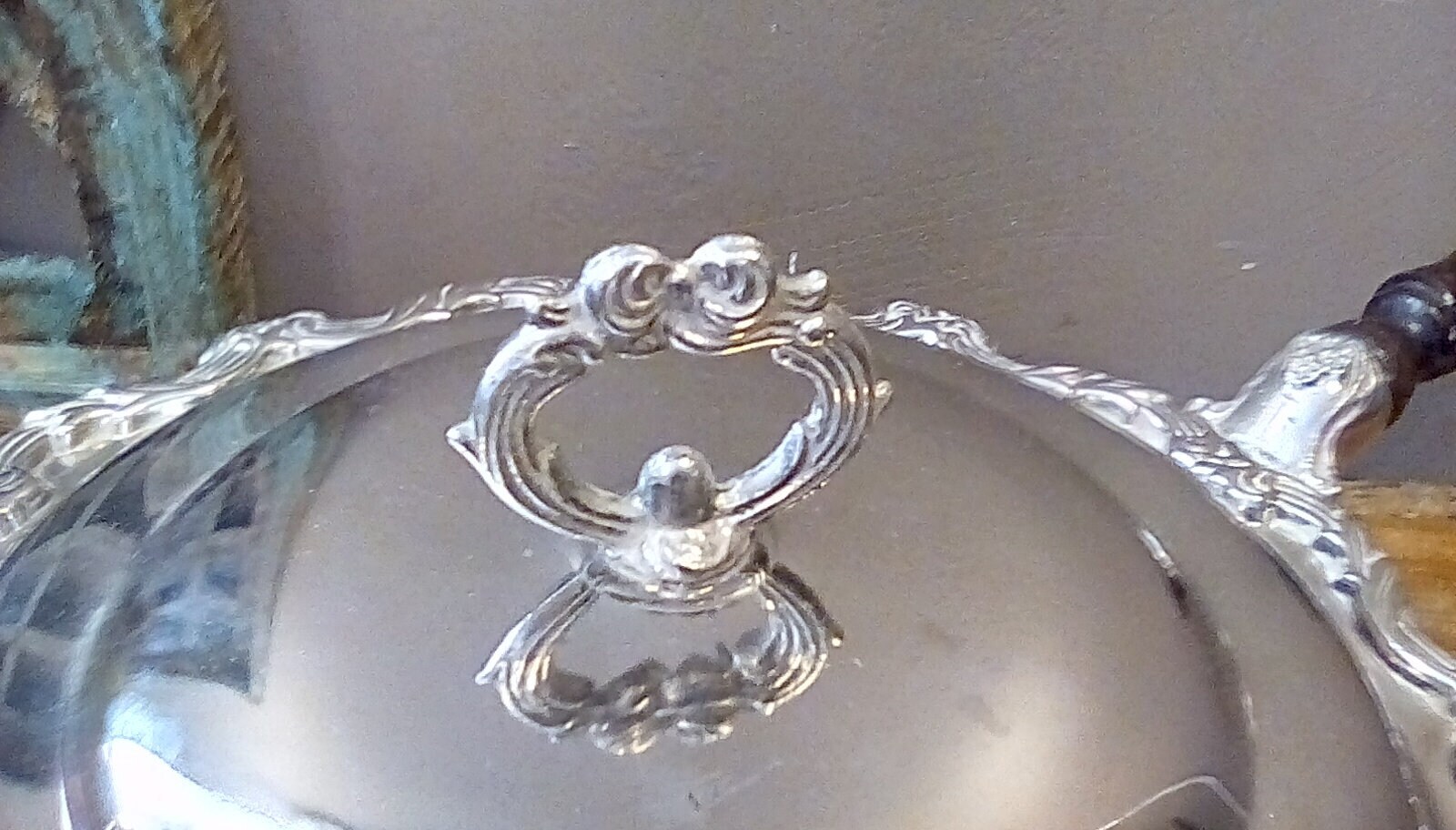 Vintage Silver Plate Serving Dish with Lid and Glass Insert, Fire King 2 Quart