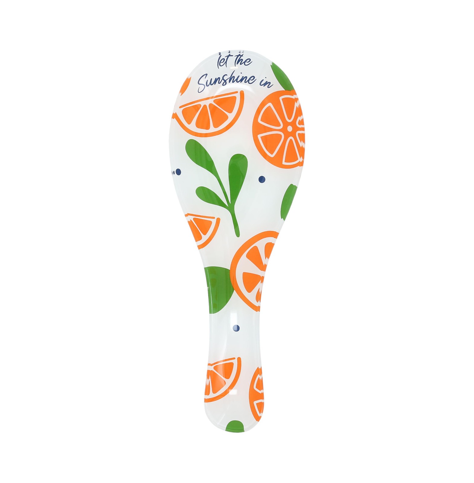 Pavilion “Let The Sunshine In” Orange Glass Spoon Rest, 9.25″, Kitchen Decor