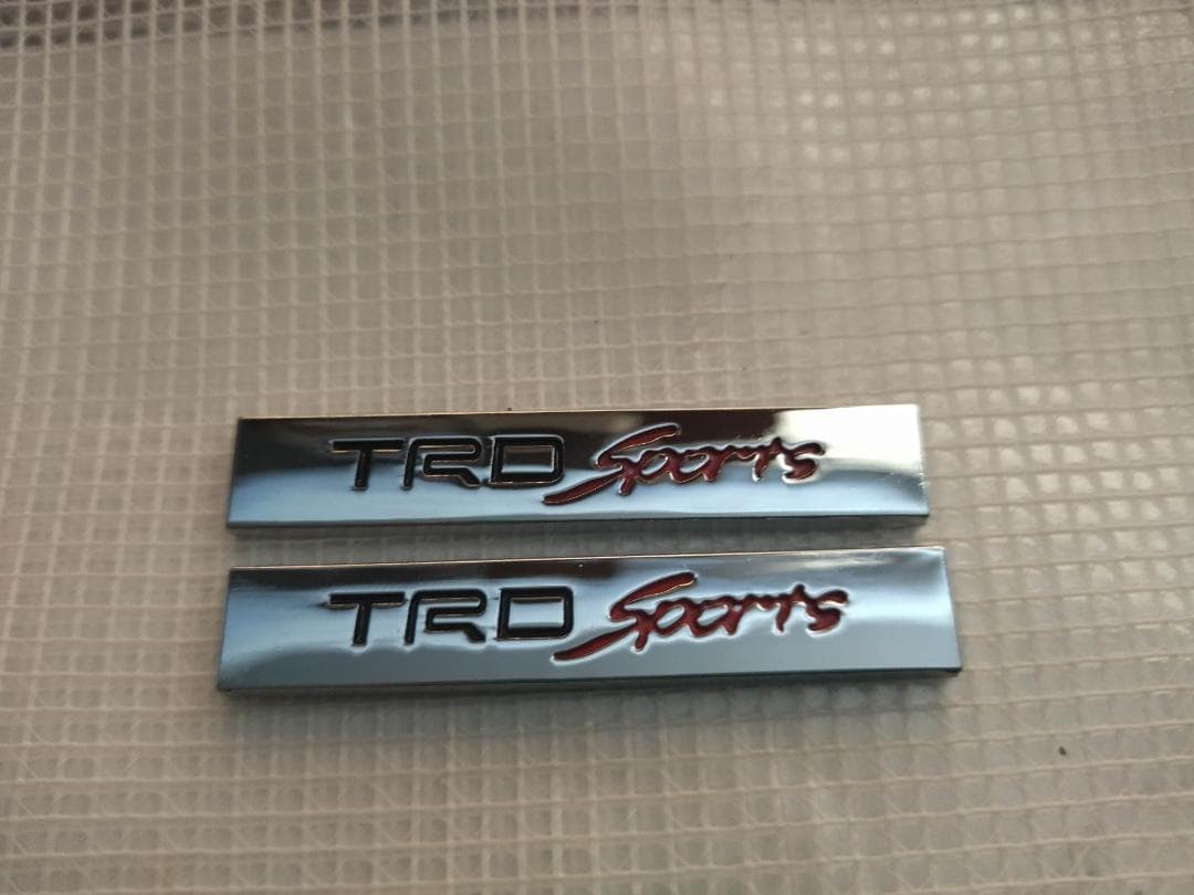 TRD Sports Emblem Plate Black/Red Set of 2 Toyota TOYOTA