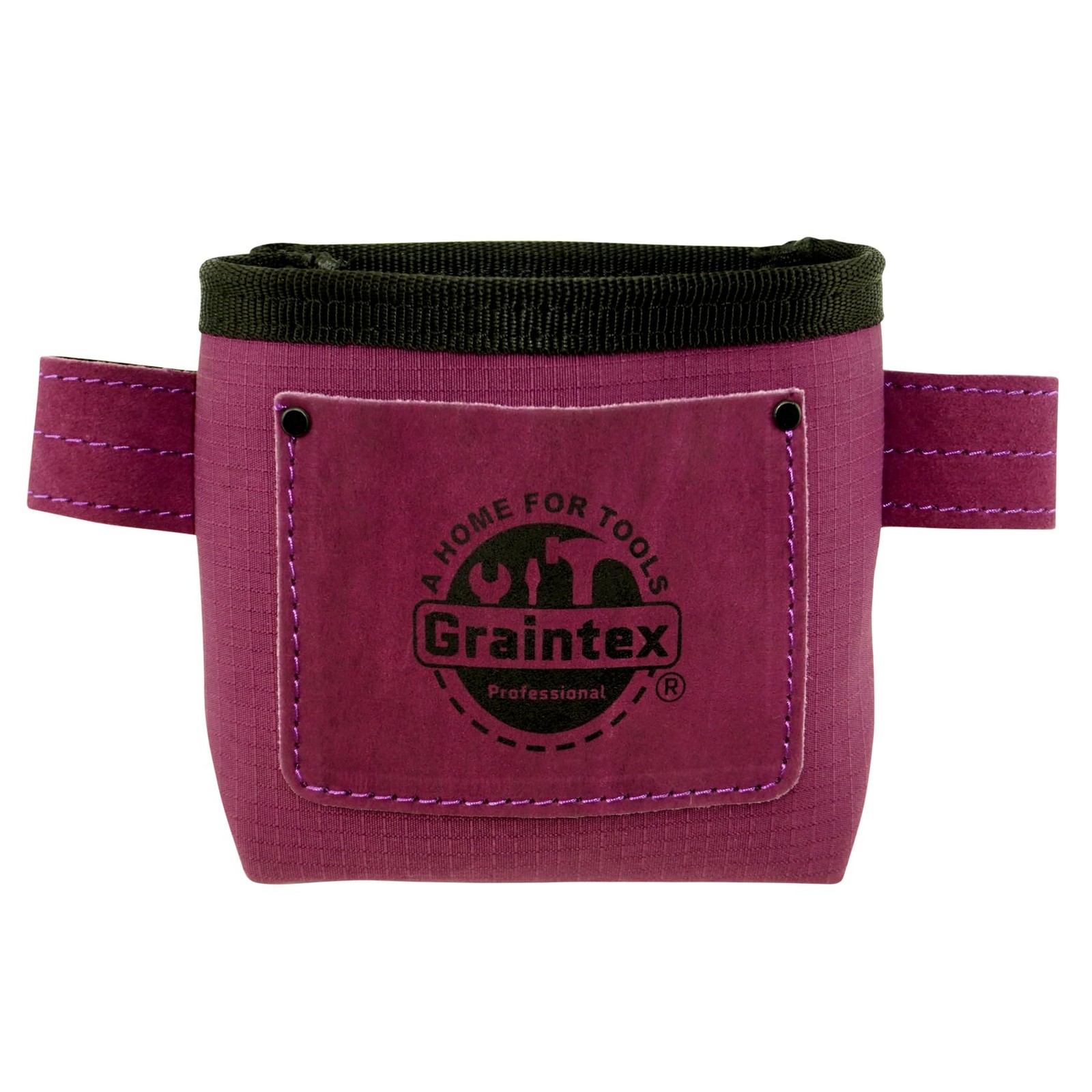 Graintex Nail & Screw Pouch, Purple Ripstop Canvas, Belt Clip Tool Bag