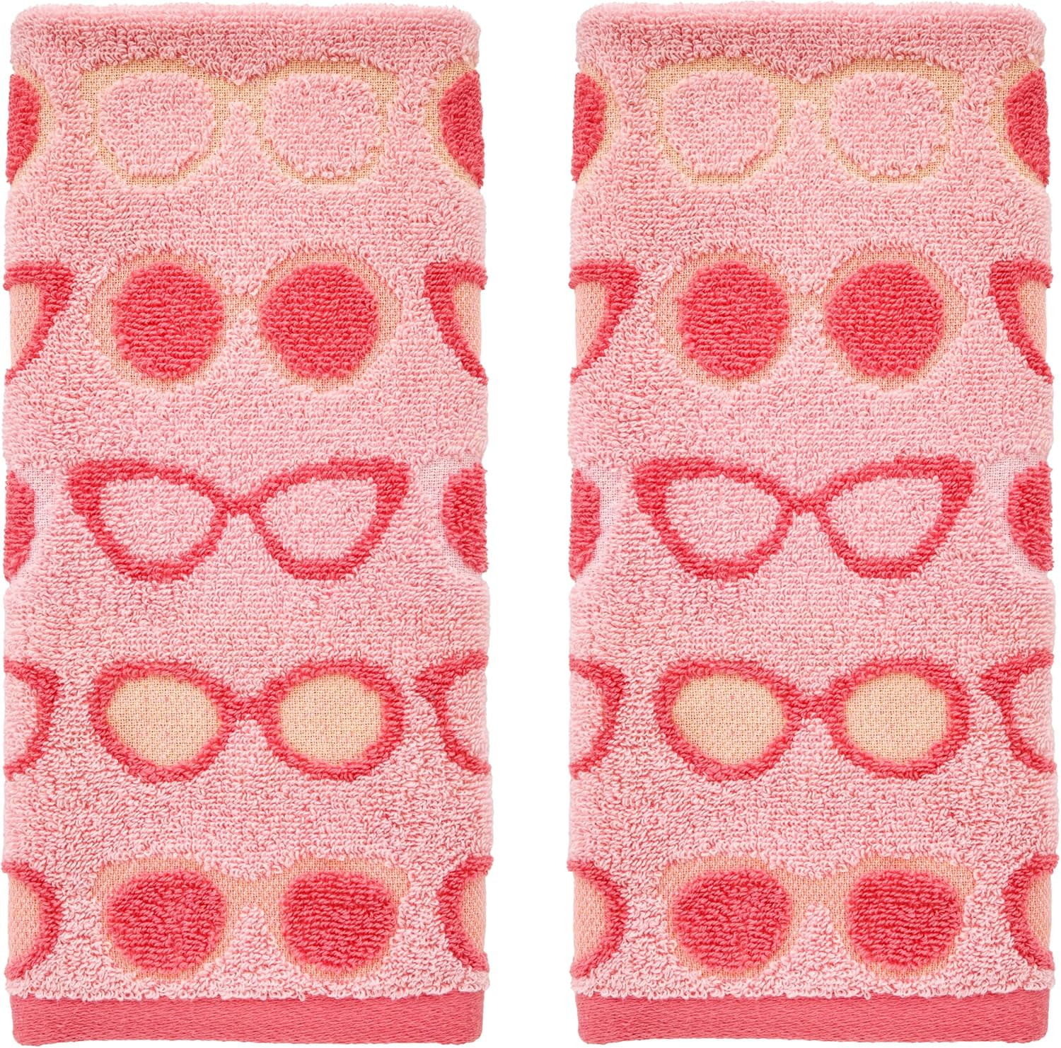 Summer Shades 100% Cotton Jacquard 2Pc Hand Towel Set, Reversible & Decorative f