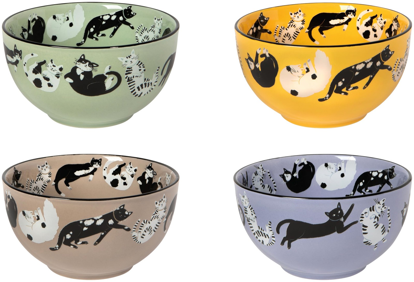 Jubilee Danica Porcelain Modern Bowls Set of 4 14oz Dishwasher & Microwave Safe