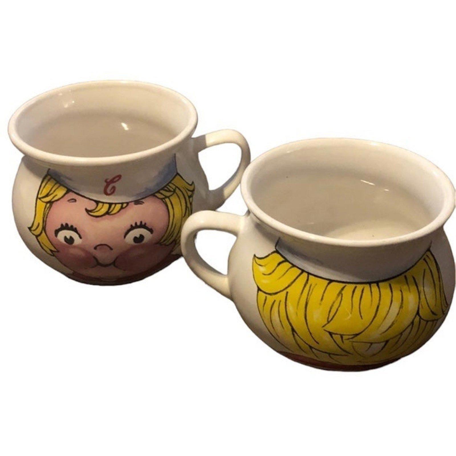 Vintage Cartoon Mug Set – Adorable Character Design
