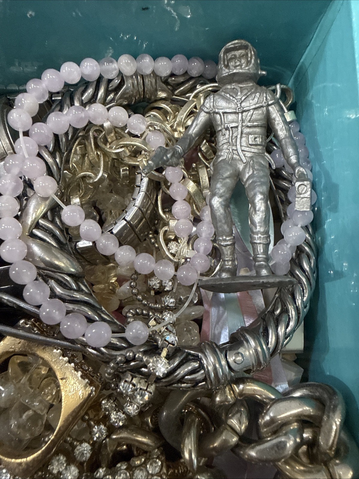 Junk Jewelry Drawer Lot Watch Necklace Estate Finds Beads Misc. 4 lbs 9 oz Lot 1