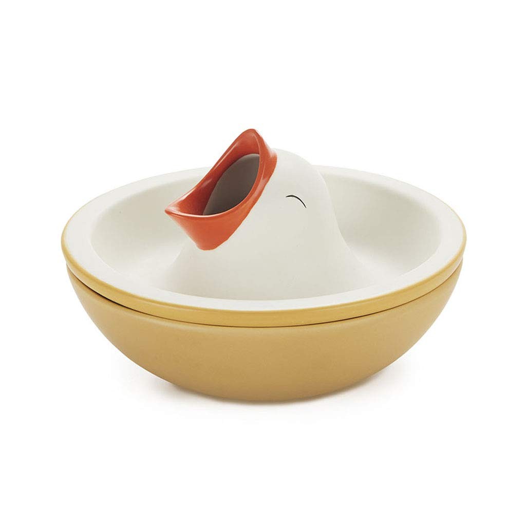 Balvi Hungry Bird Ceramic Snack Bowl with Inner Compartment, 16cm