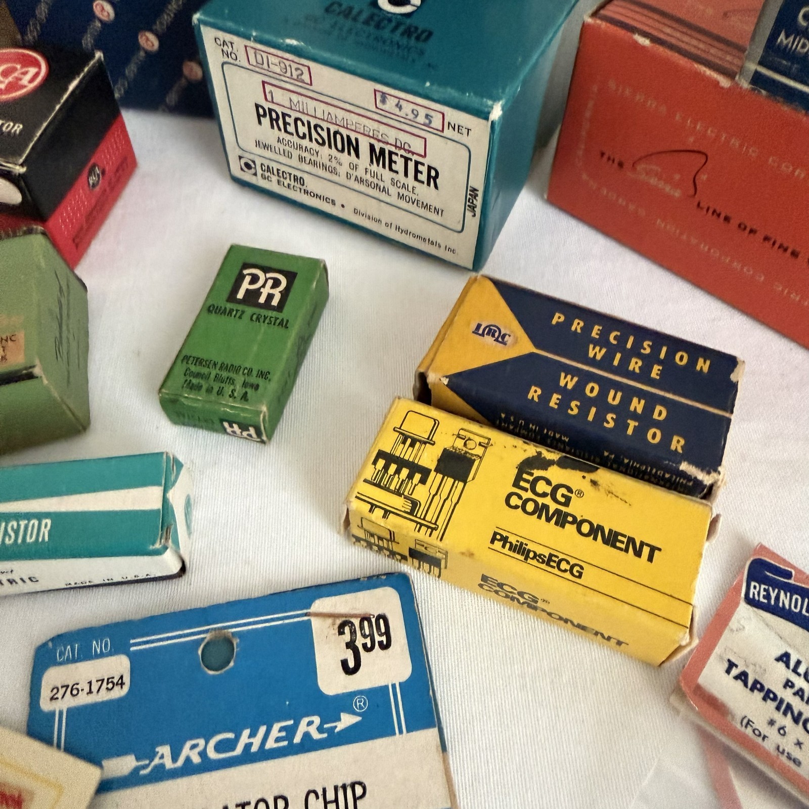 VTG Junk Drawer Lot Electric Radio Components Daven Switch Precision Meter NOS