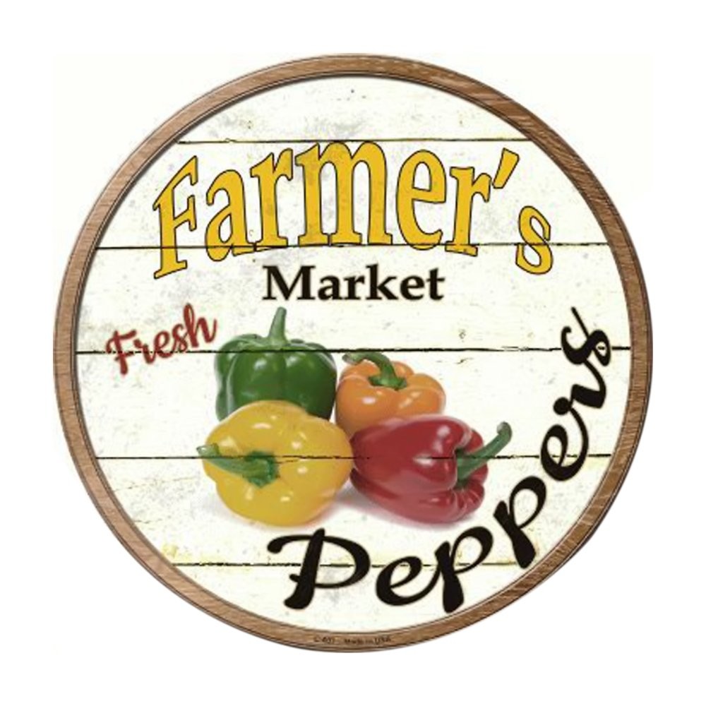 SMART BLONDE Farmers Peppers Novelty Metal Circular Sign C 607 SMART BLONDE