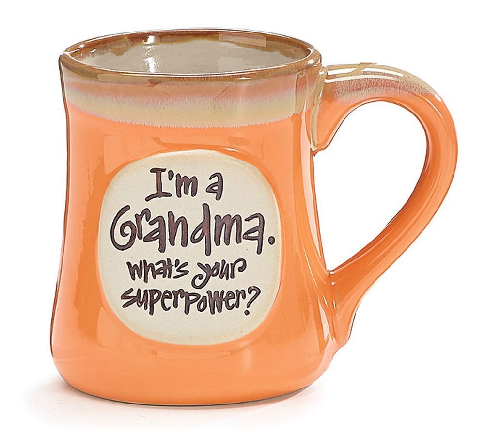“I’m a Grandma, What’s Your Superpower” 18 oz Porcelain Coffee Cup Mug