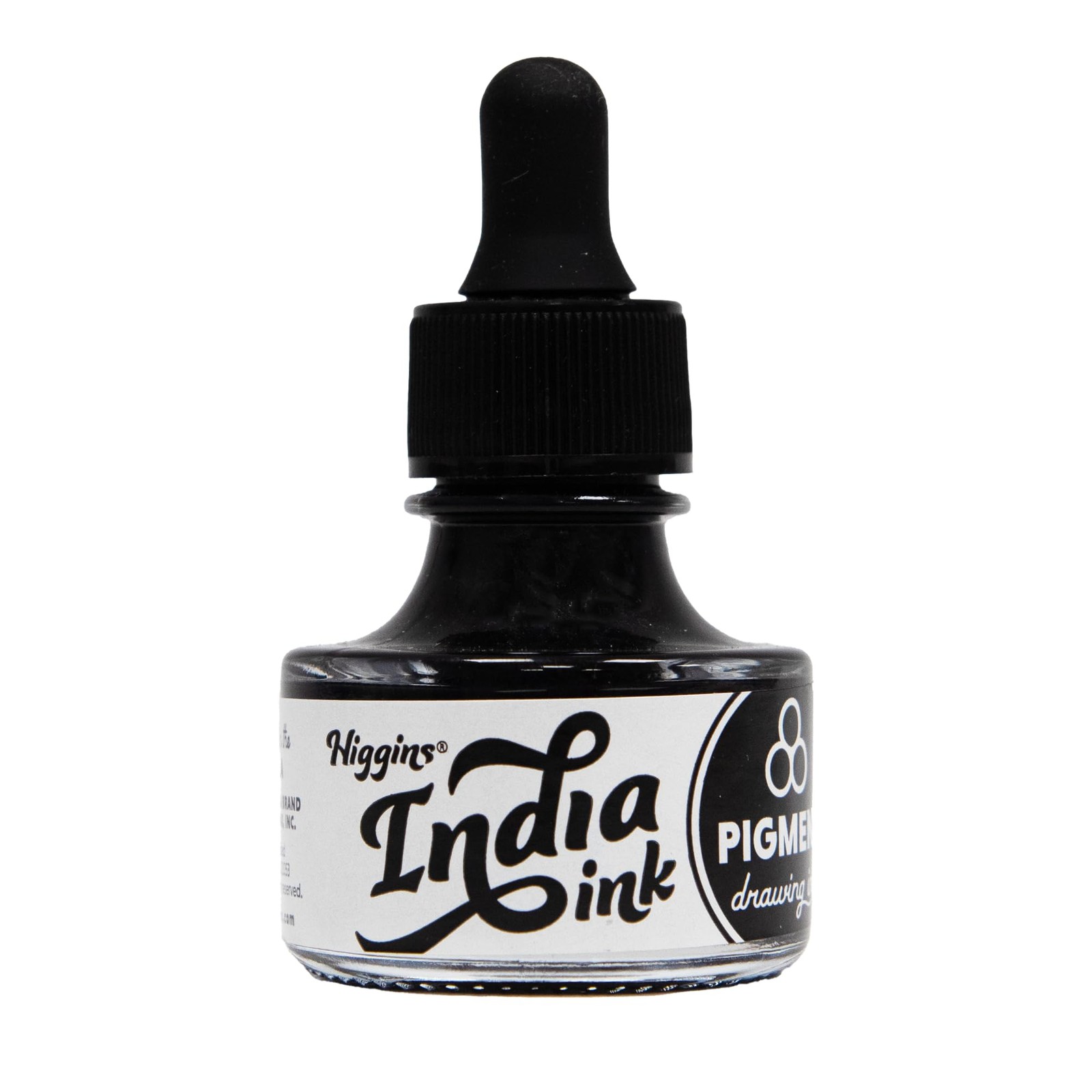 Higgins Black India Pigmented Drawing Ink for Artists and Students – 1 oz Glass